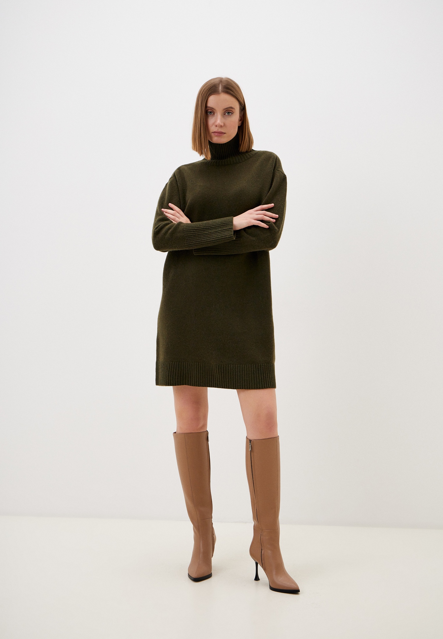 Вязаное платье Lusio LSCH-020054-хаки