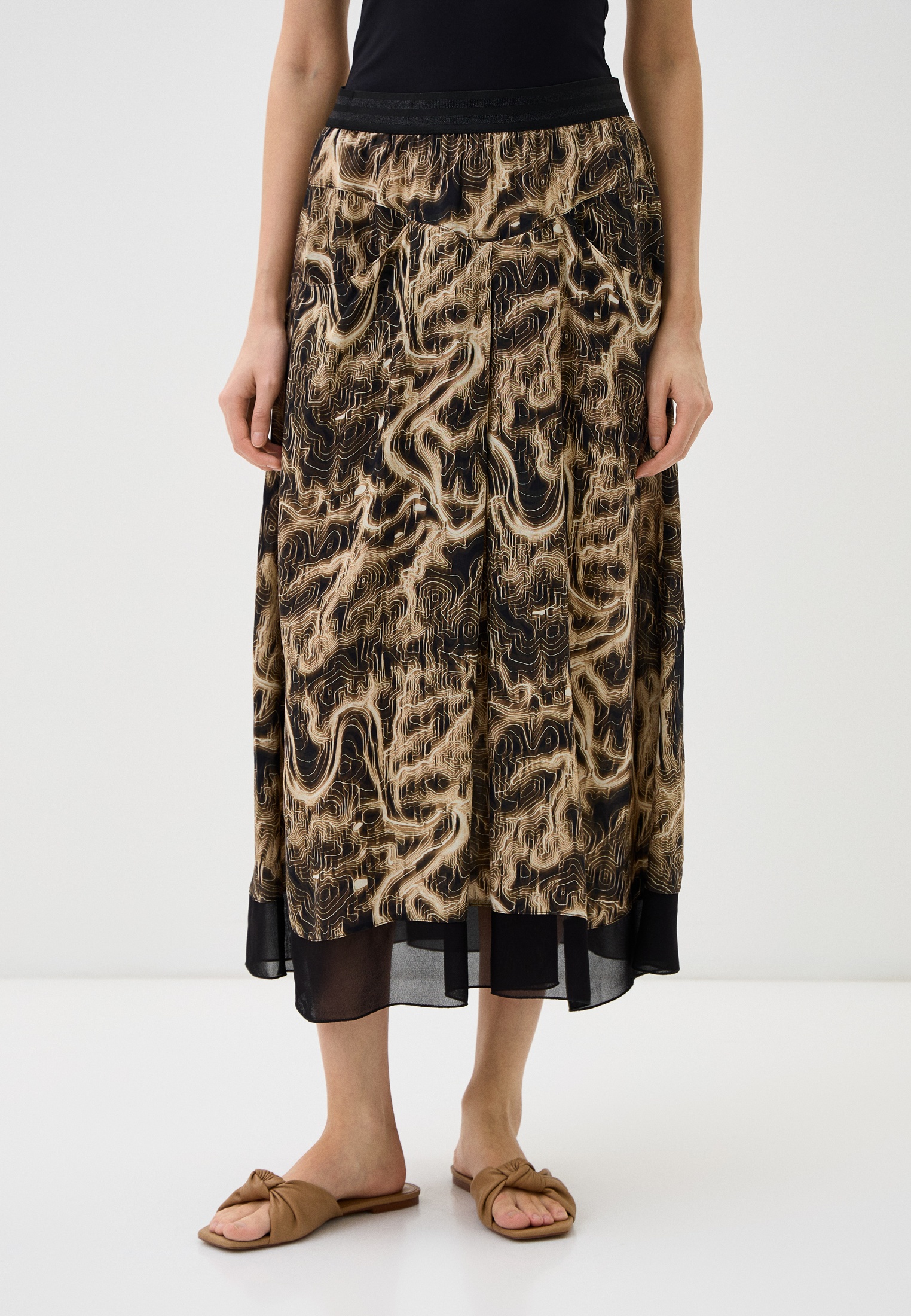 Юбка Helmidge 13040/ЧЕРНЫЙ,КОРИЧНЕВЫЙ