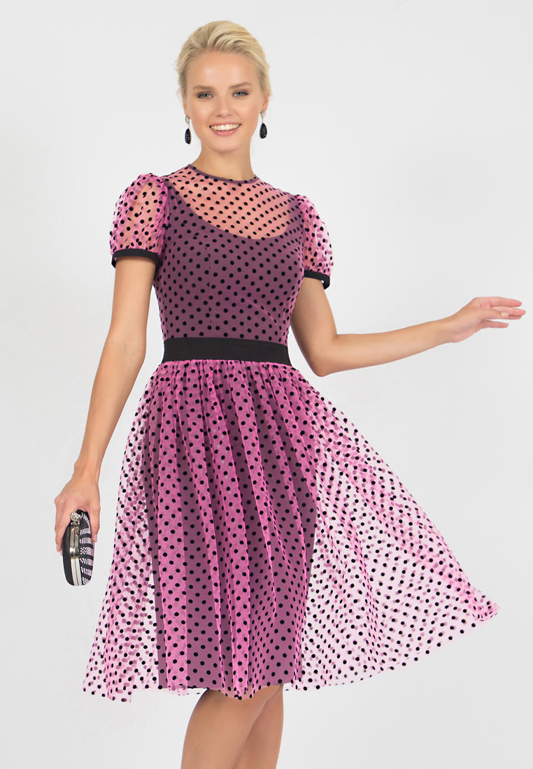 Вечернее / коктейльное платье MARICHUELL MPl00147V(snow) розово-черный 42