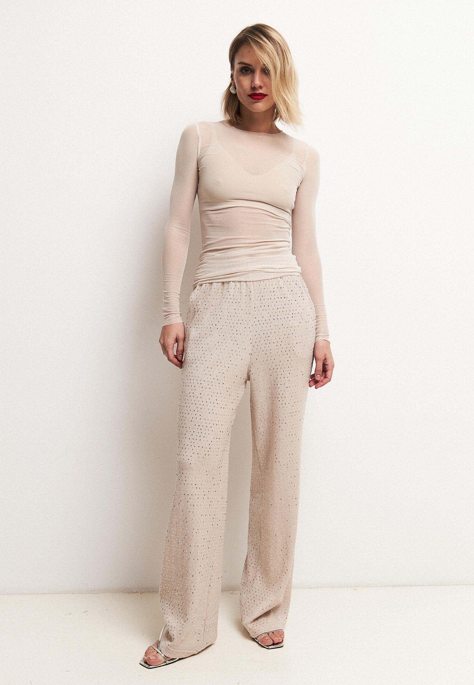 Футболка с длинным рукавом AME a9562beige-XS