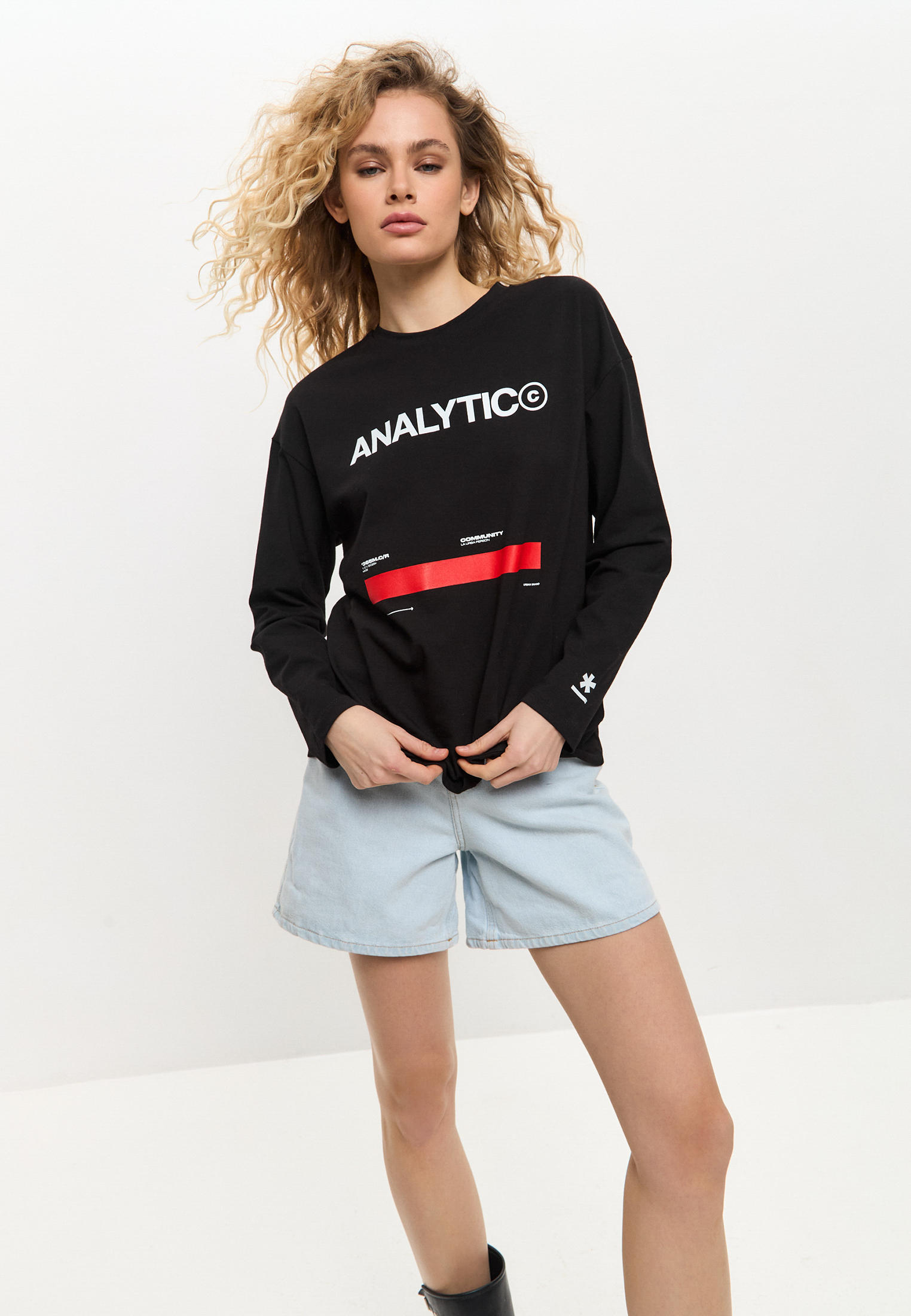Футболка с длинным рукавом La Urba Person BLCK-140-XS