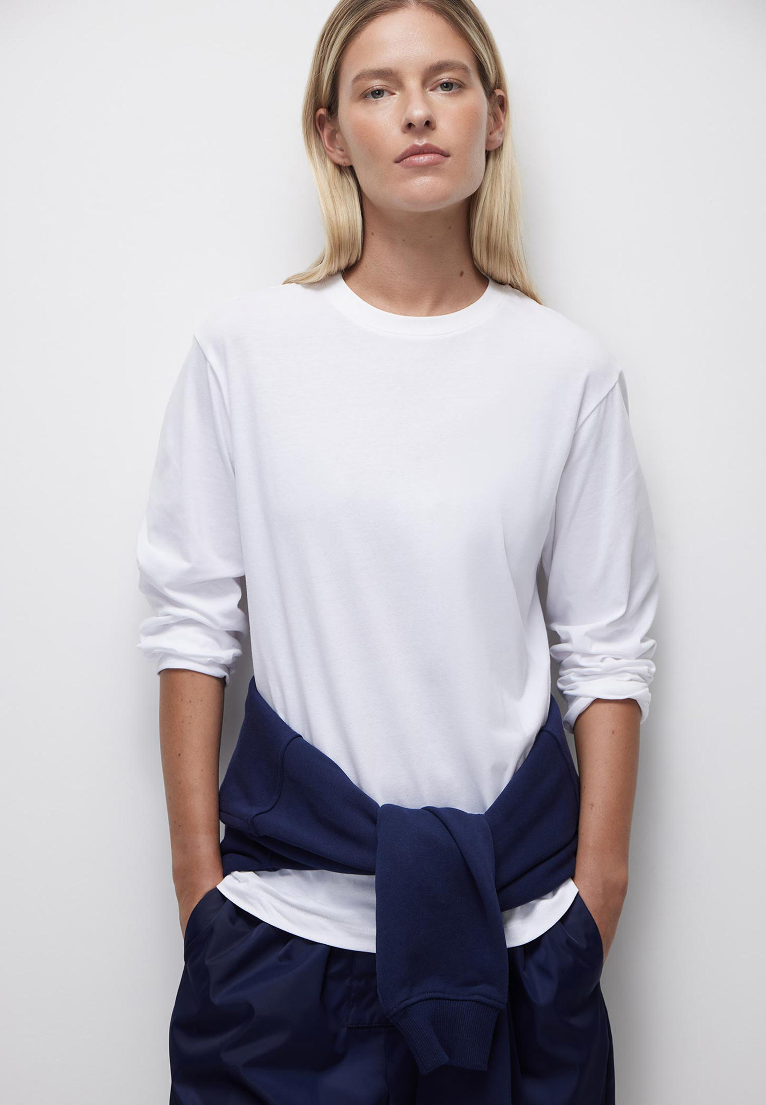 Футболка с длинным рукавом belle you W4110013-белый-XS