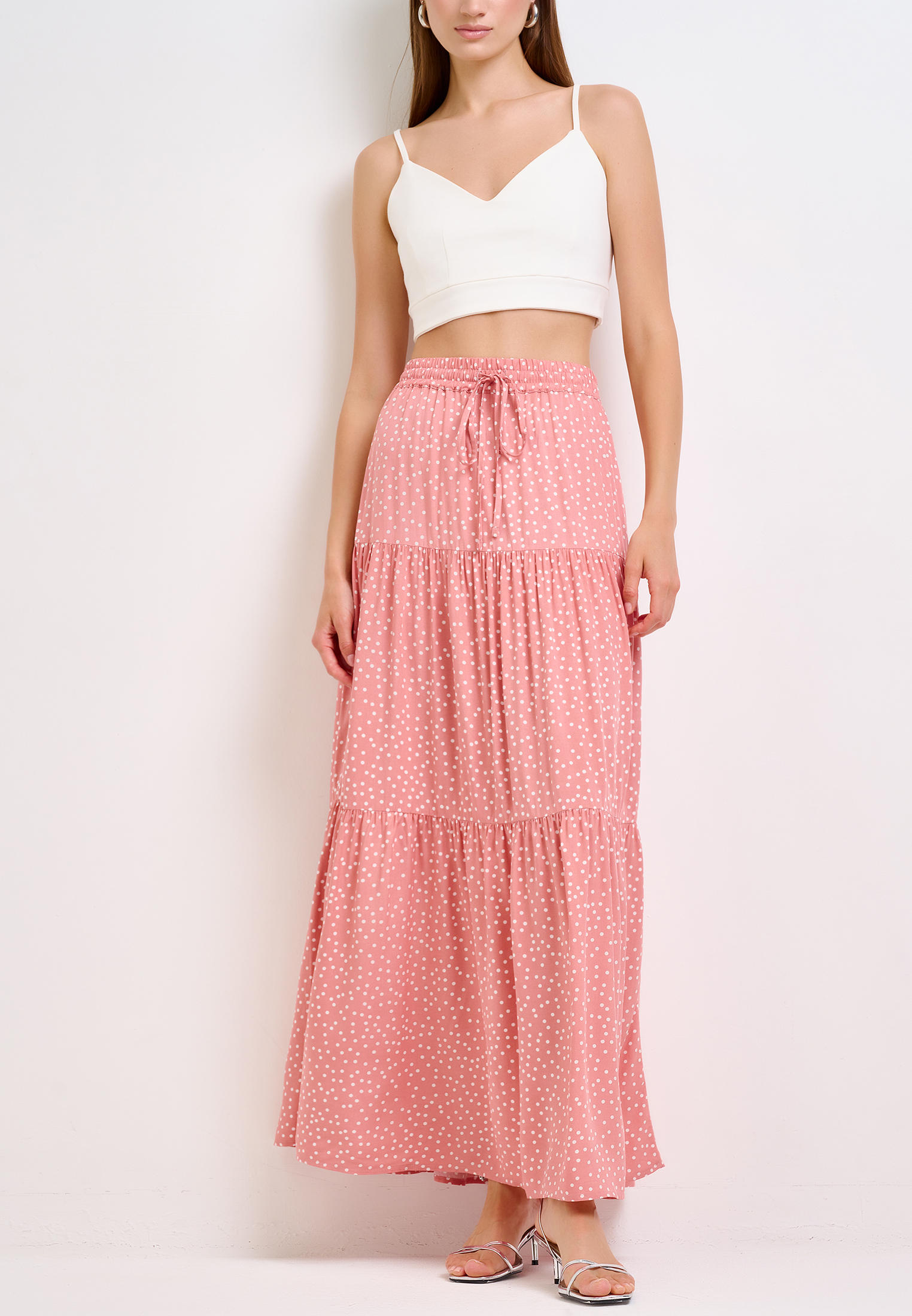 Широкая юбка Angela by Spirina 1063/пудровый