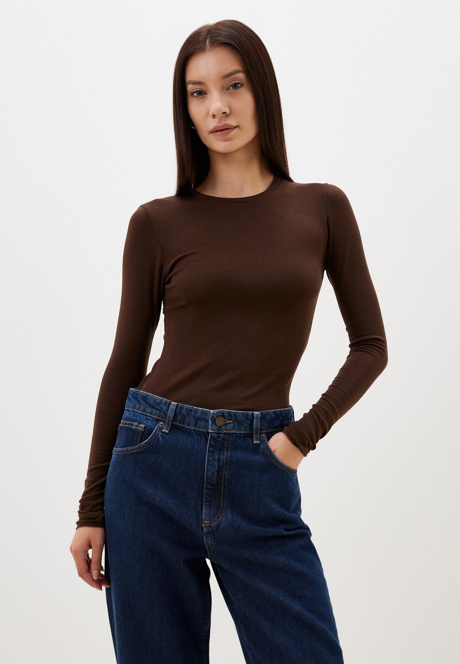 Футболка с длинным рукавом Lusio LWWS-682001-темно-коричневый