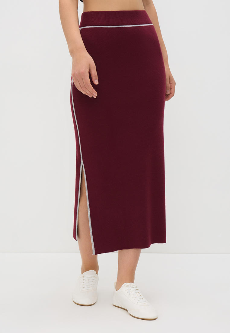 Прямая юбка Conso KUM 240603 - бордовый - 40