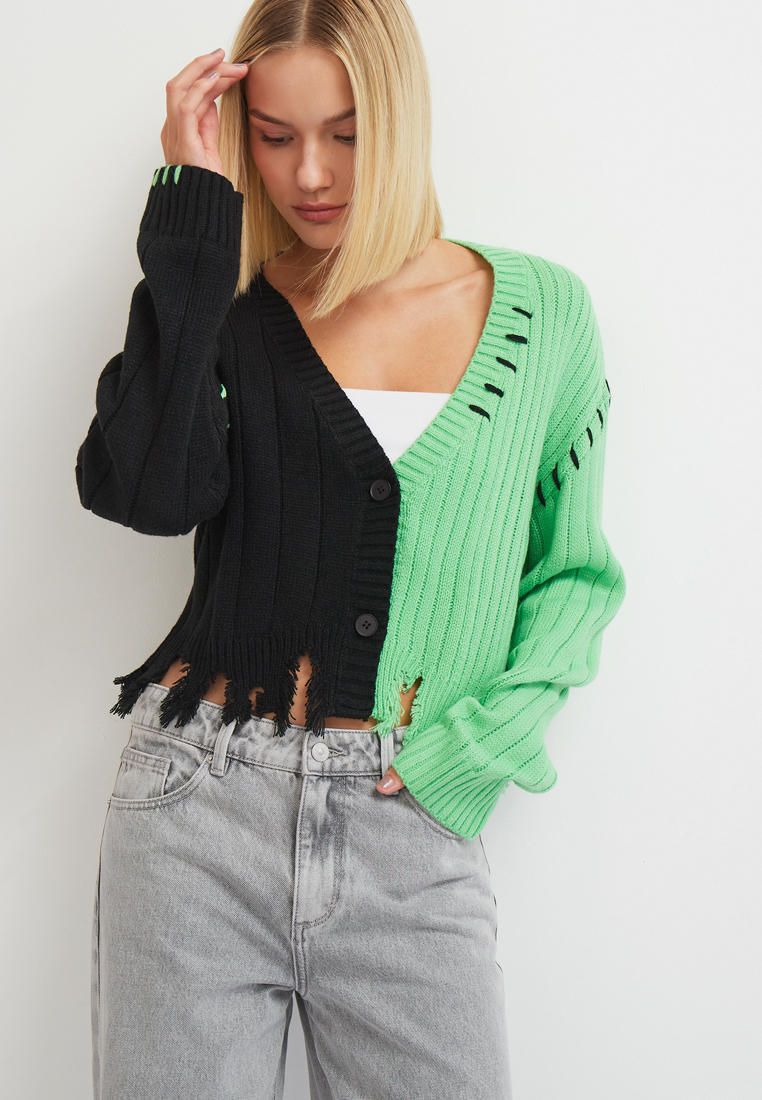 Кардиган Vittoria Vicci 2-24-1-0-0-1647-черный,лайм