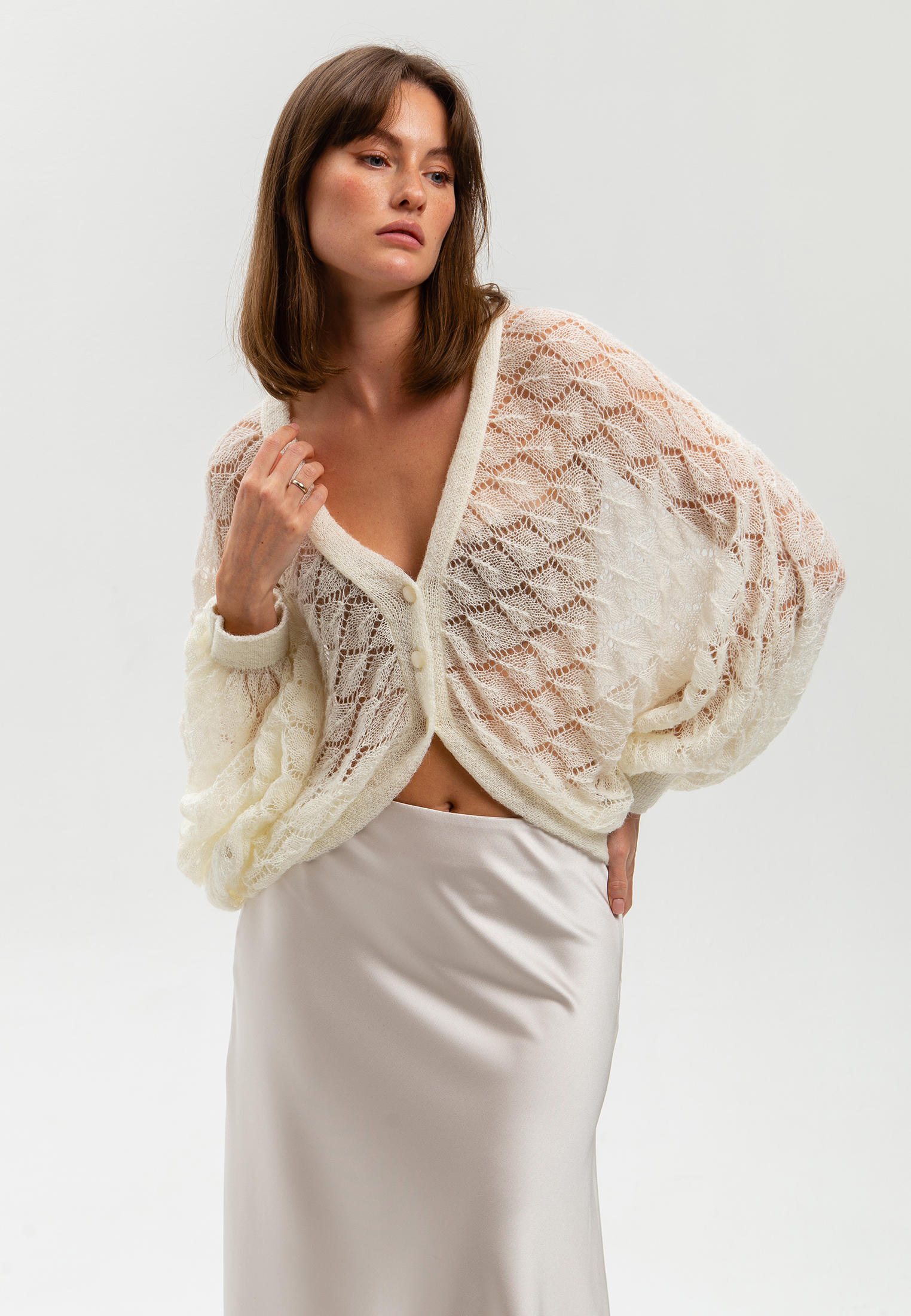 Кардиган Fors ТК22-молочный-40/42