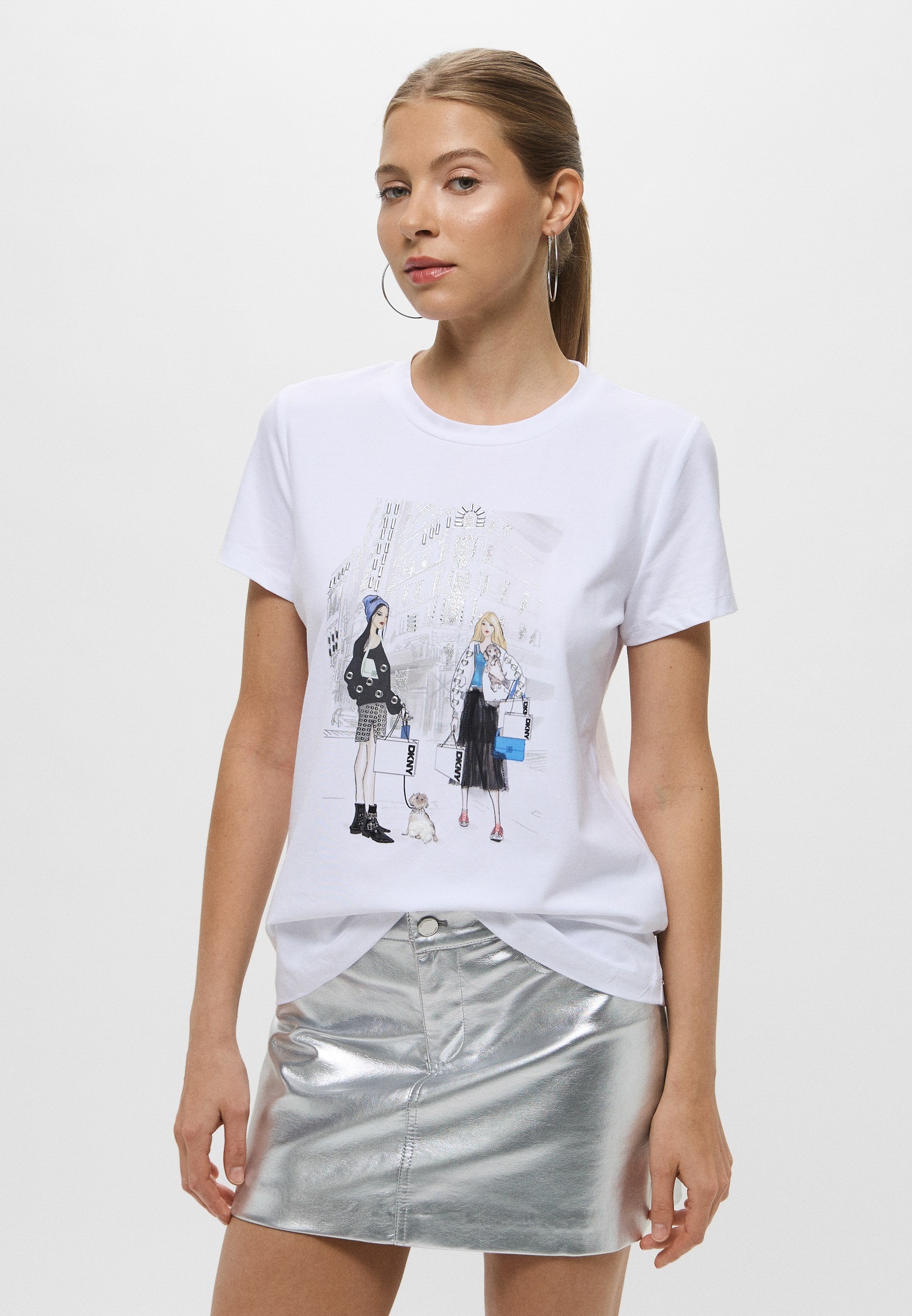 Футболка с коротким рукавом DKNY P51HWWNA_WHT