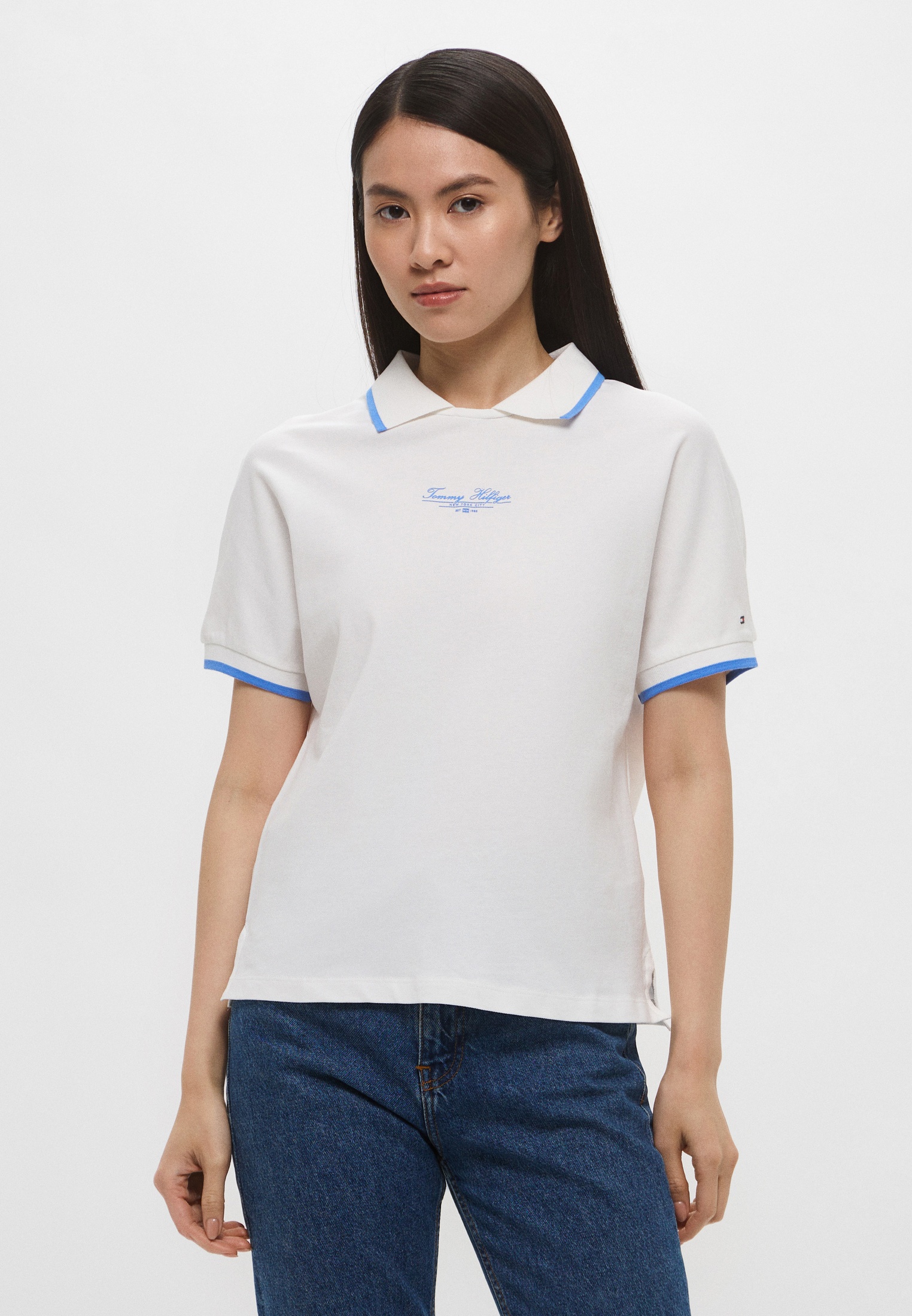 Женские поло Tommy Hilfiger (Томми Хилфигер) WW0WW45516_YBL