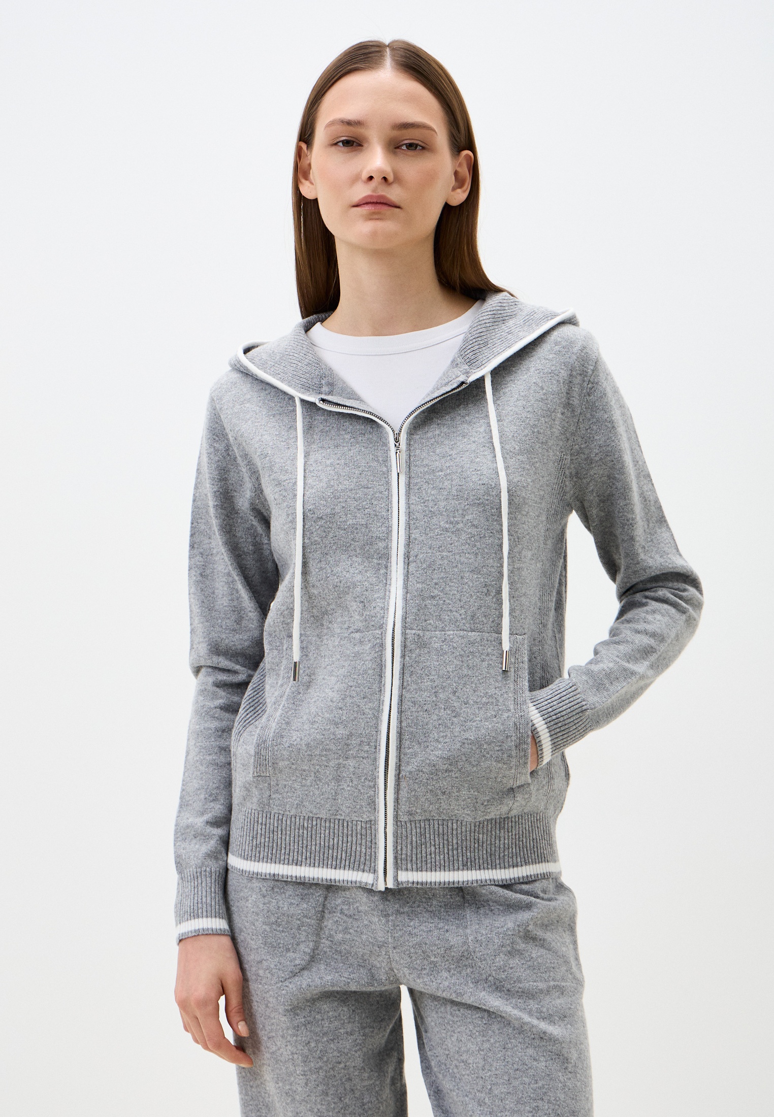 Кардиган Electrastyle КТ/ВТ/КБ-32053А серый меланж/grey melange