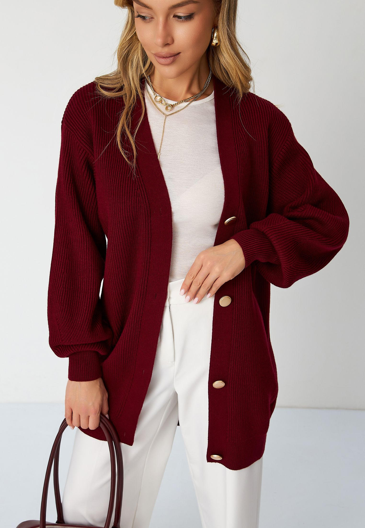 Кардиган Veshalka VS-065/бордовый