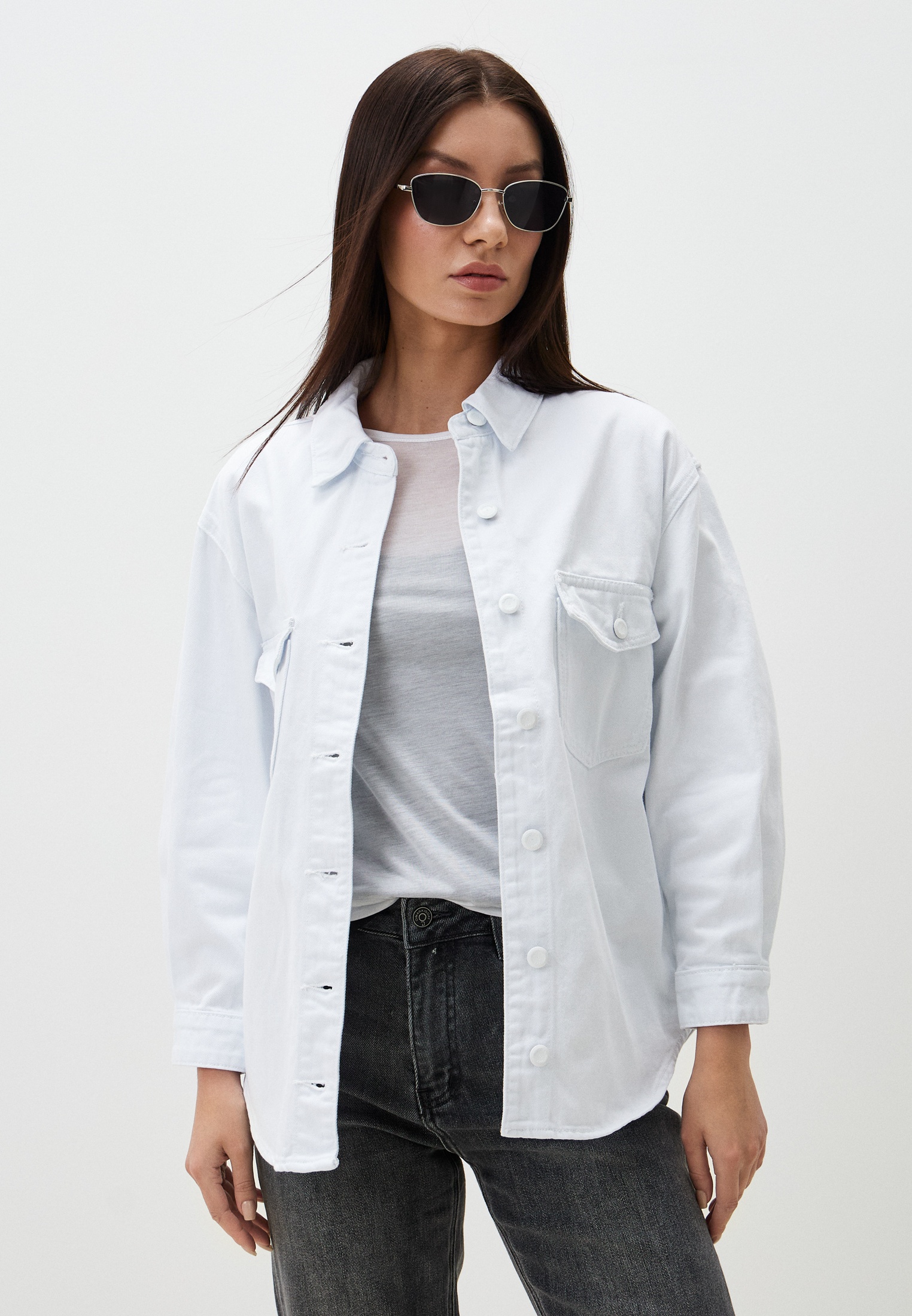 Женские джинсовые рубашки Dimarkis Day SHIRTS-D3207-WHITE