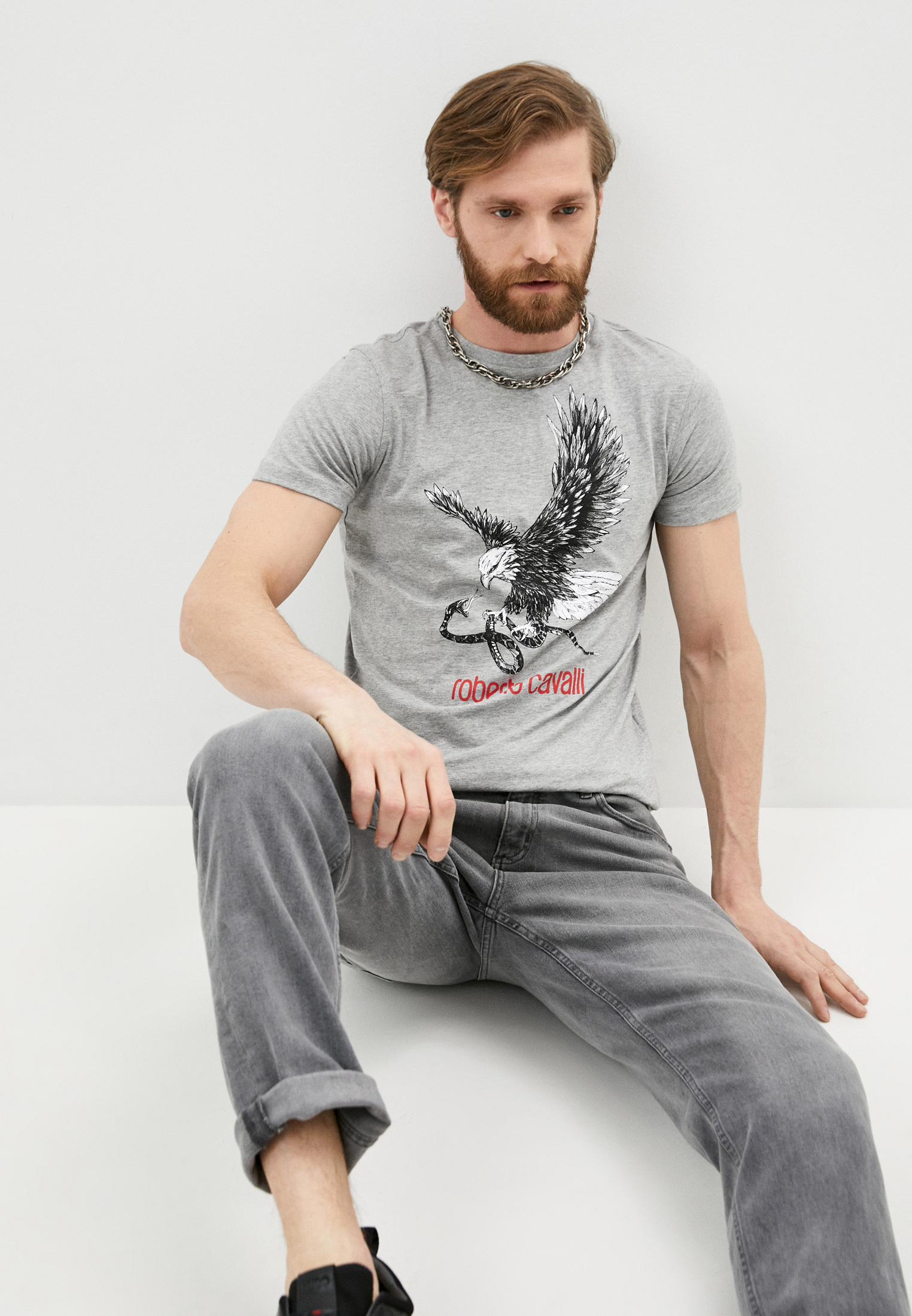 Мужская футболка Roberto Cavalli (Роберто Кавалли) HST65EA0270: изображение 1