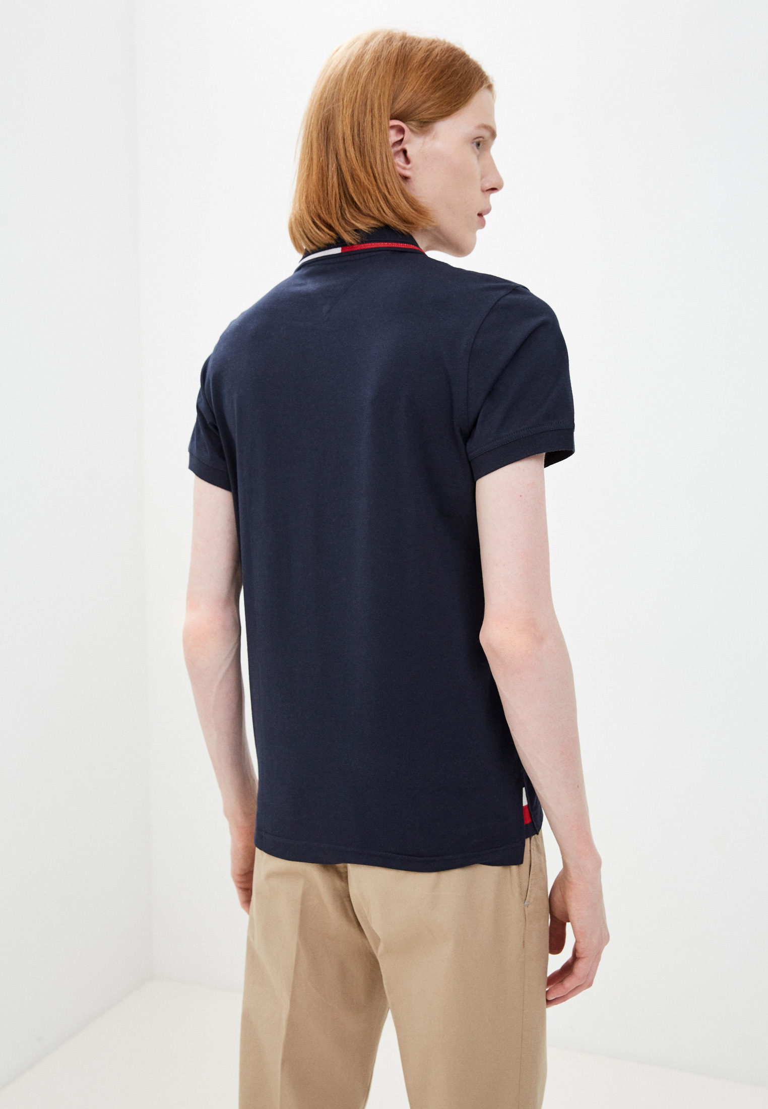 Мужские поло Tommy Hilfiger (Томми Хилфигер) MW0MW17790 цвет синий купить  за 4690 руб.