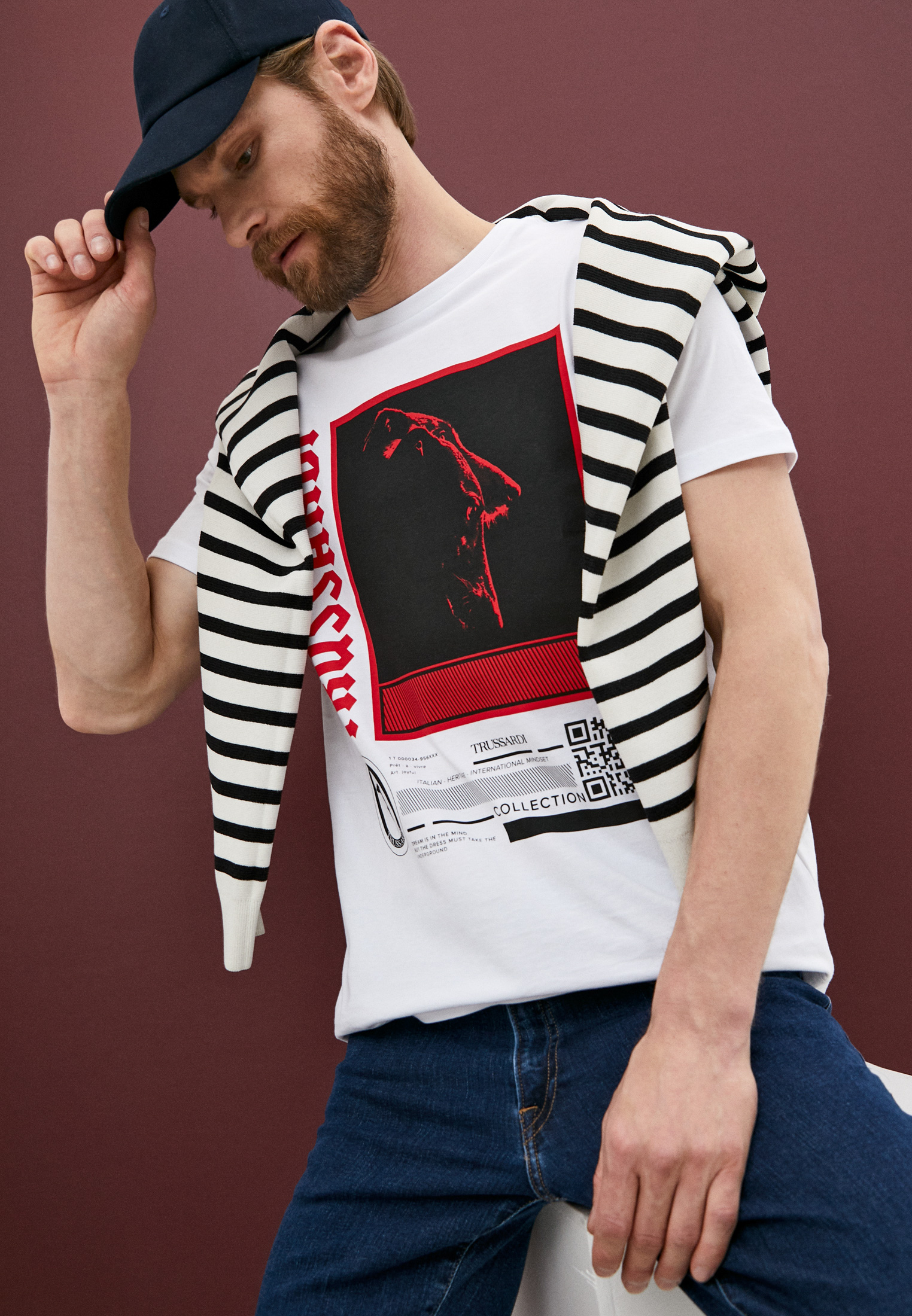 Мужская футболка Trussardi (Труссарди) 52T00512-1T005328: изображение 2