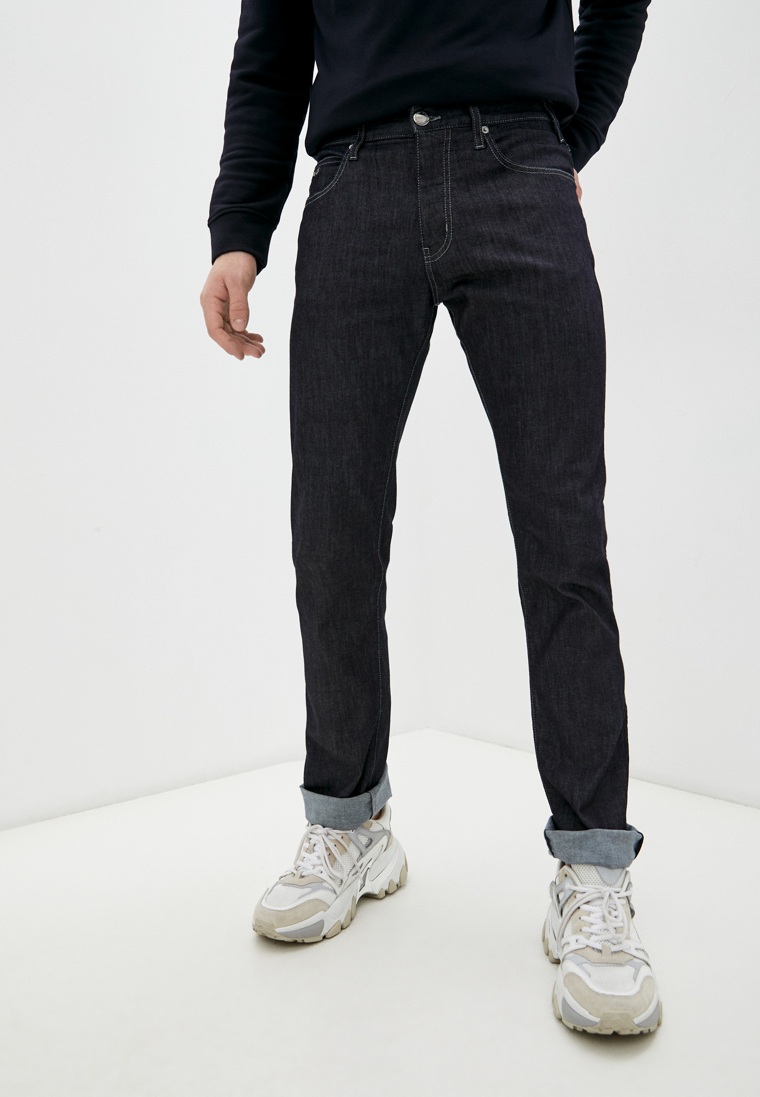 Мужские зауженные джинсы Emporio Armani (Эмпорио Армани) 8N1J45 1D85Z