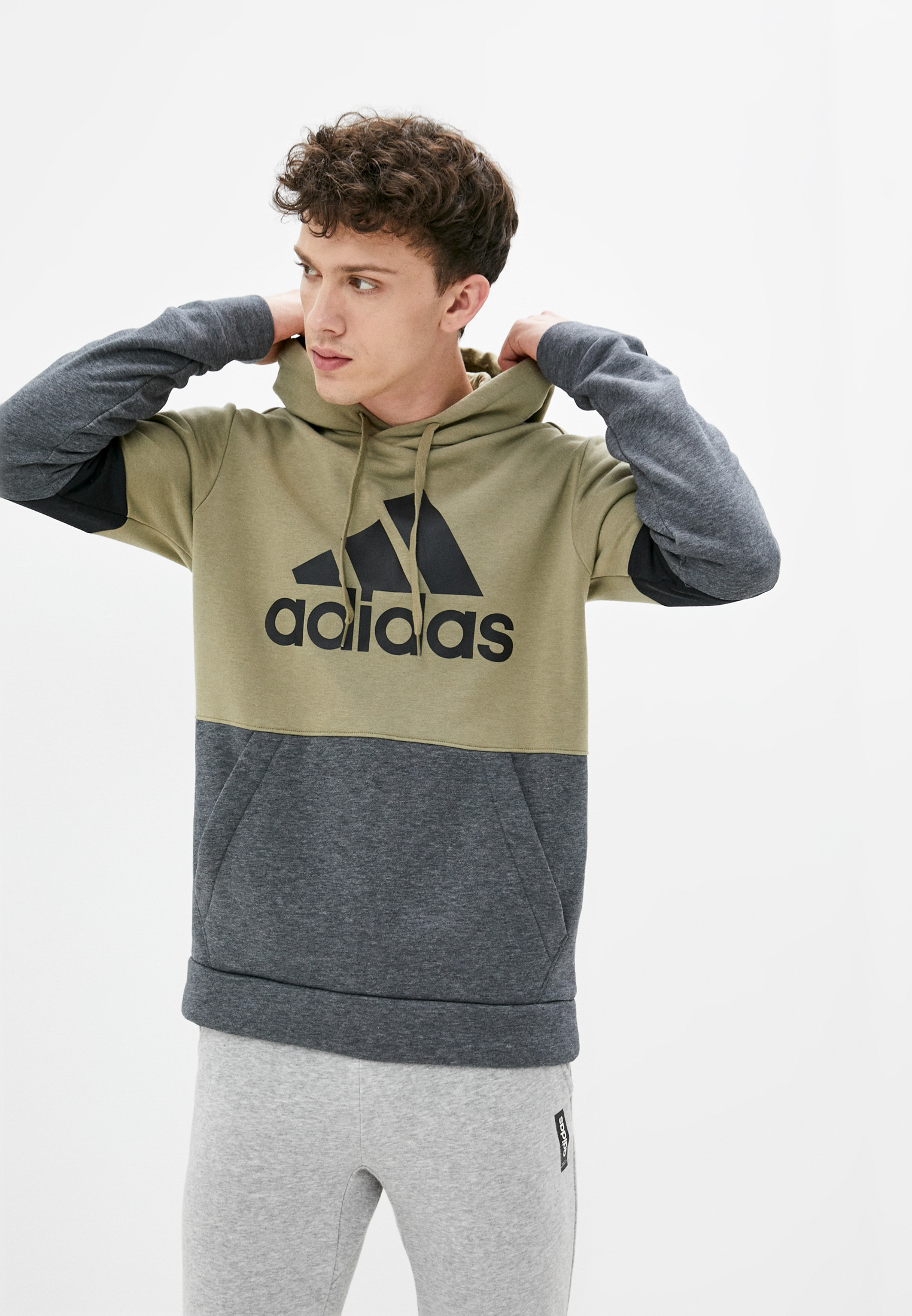 adidas Essentials Fleece Colorblock Sweatshirt - Green | GV5241 | adidas US