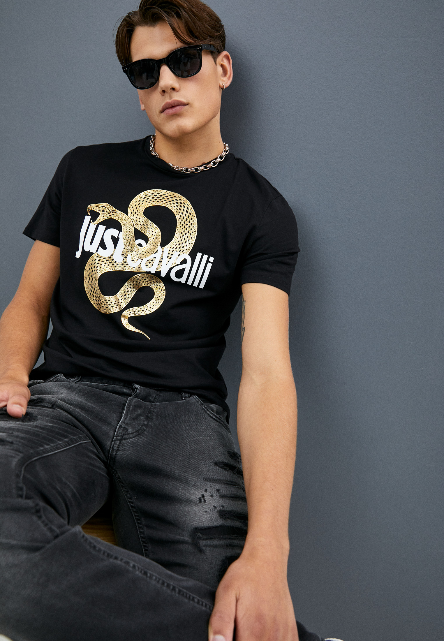 Мужская футболка Just Cavalli (Джаст Кавалли) S01GC0686N20663: изображение 2