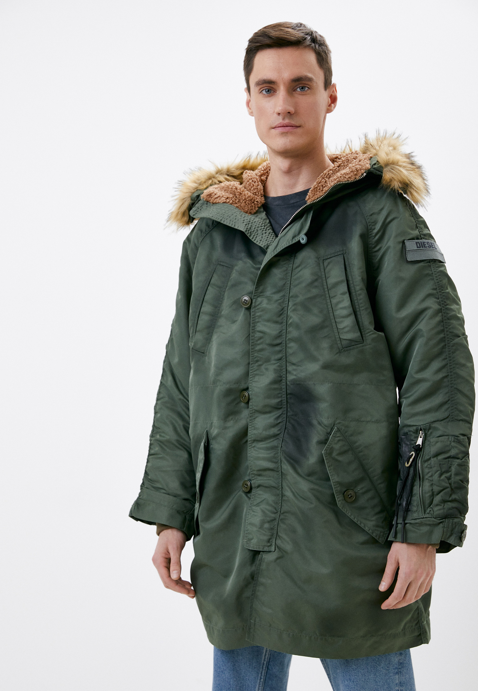 Мужская куртка Diesel (Дизель) A030520HDAE (Цвет: Хаки) купить в  интернет-магазине stylefish.ru