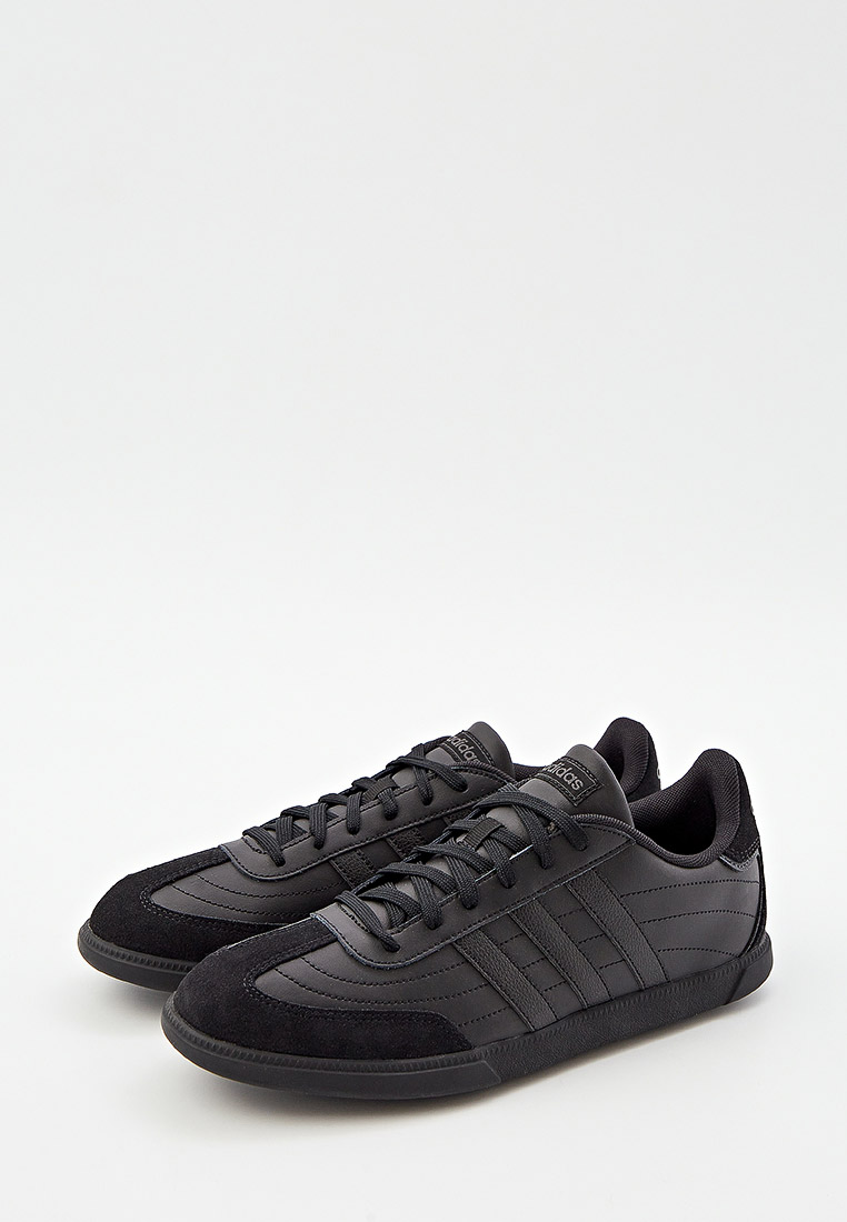 Мужские кеды Adidas (Адидас) H02041 внешний материал натуральная кожа,  полимер; цвет черный купить за 3490 руб.