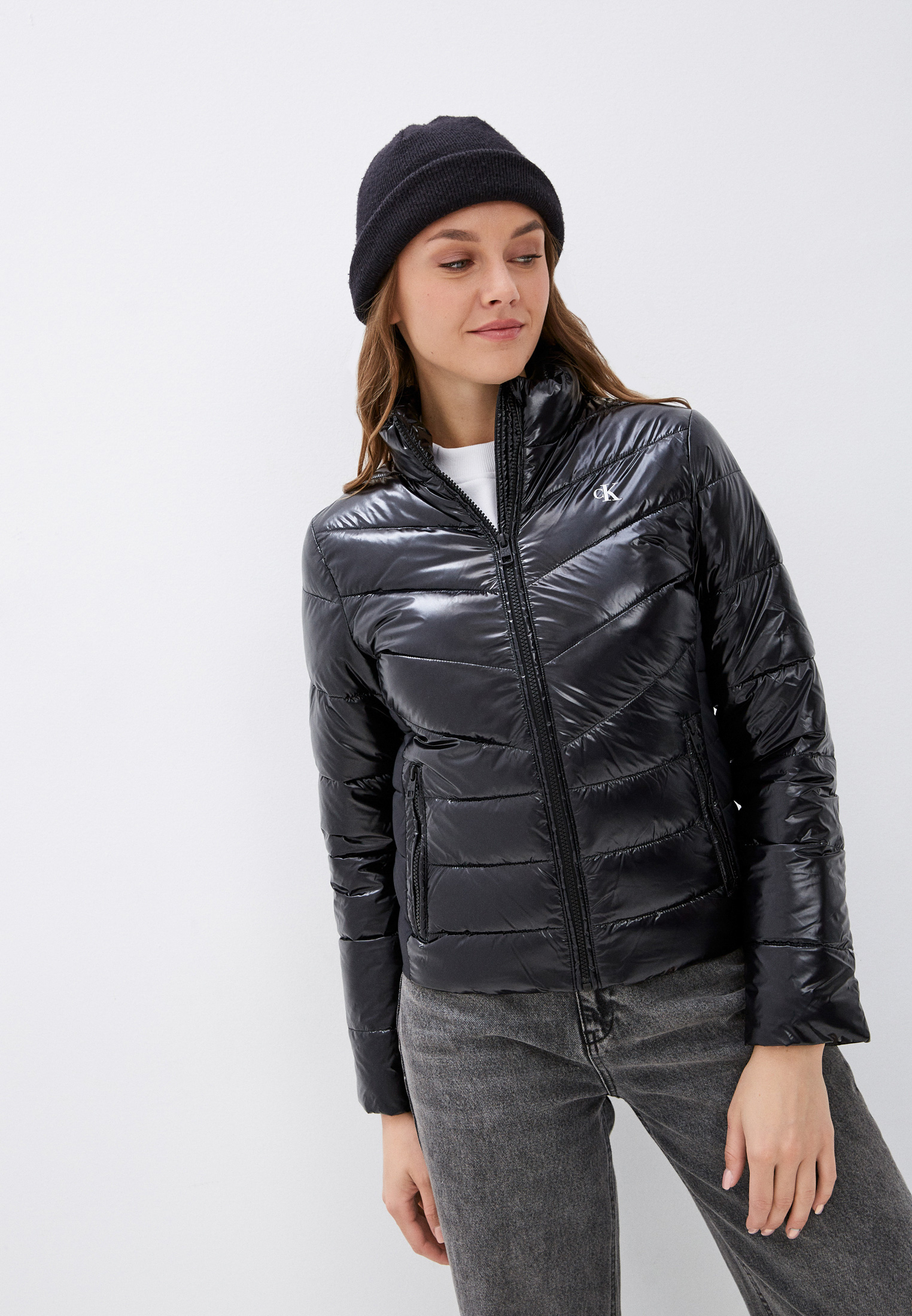 Утепленная куртка женская Calvin Klein Jeans J20J216261 цвет черный купить  за 19400 руб.