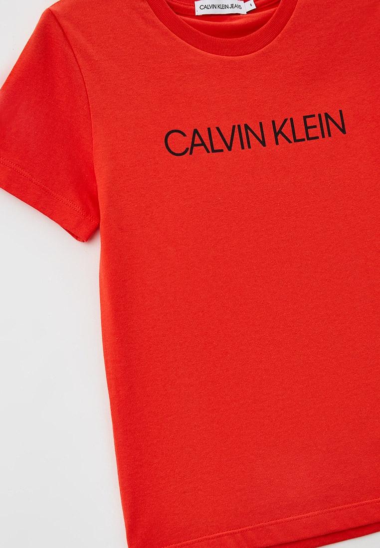 Футболка с коротким рукавом для мальчиков Calvin Klein Jeans IB0IB00347  цвет красный купить за 2490 руб.