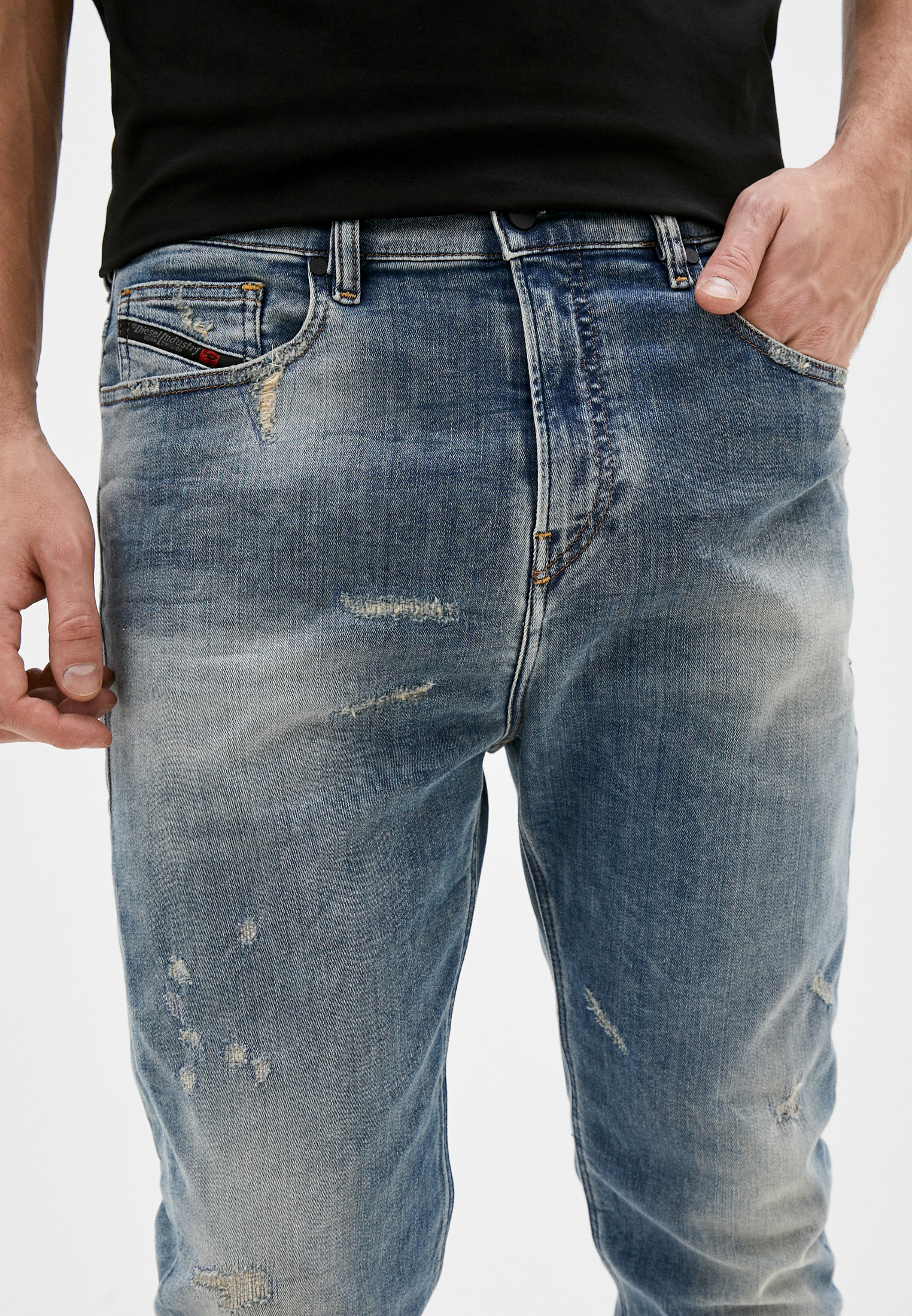 Мужские зауженные джинсы Diesel (Дизель) 00SSTD087AD: изображение 4