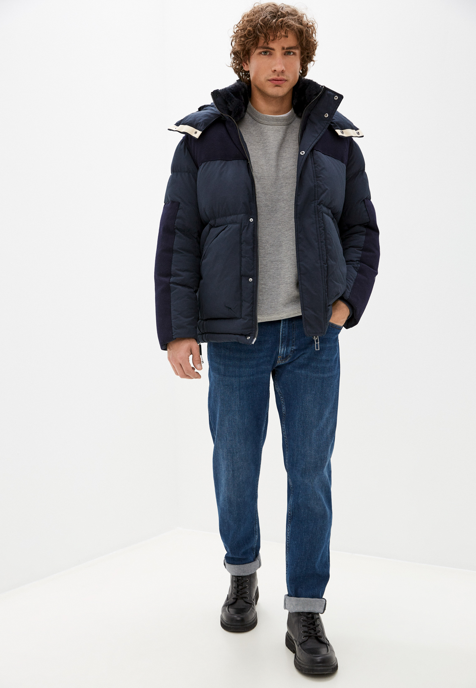 Пуховик Emporio Armani (Эмпорио Армани) 6K1B83 1NWXZ (Цвет: Синий ...