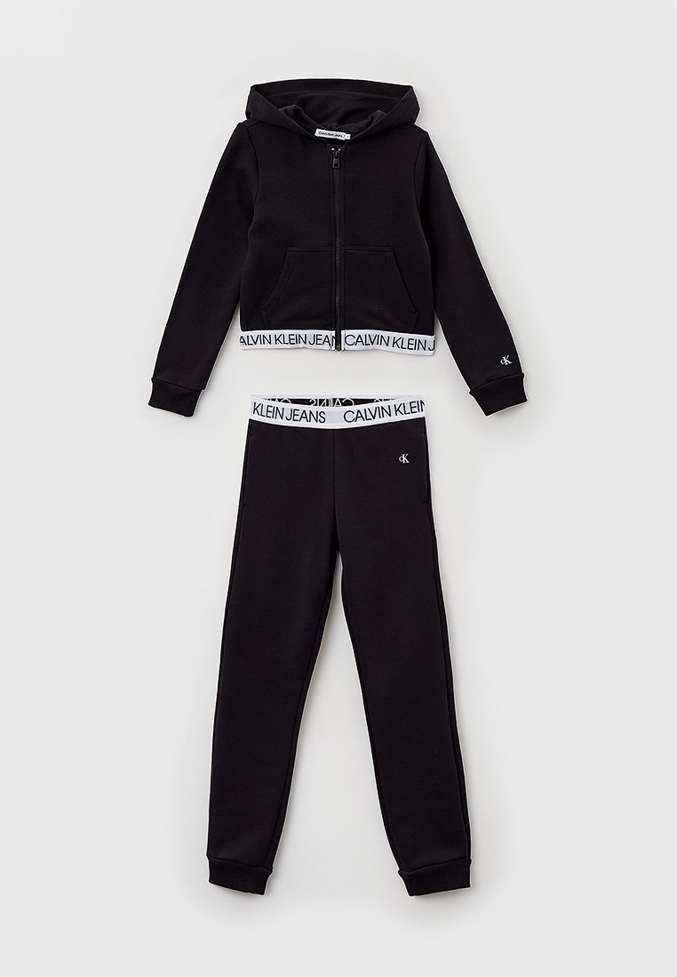 Спортивный костюм для девочек Calvin Klein Jeans IG0IG01085 цвет черный  купить за 15990 руб.