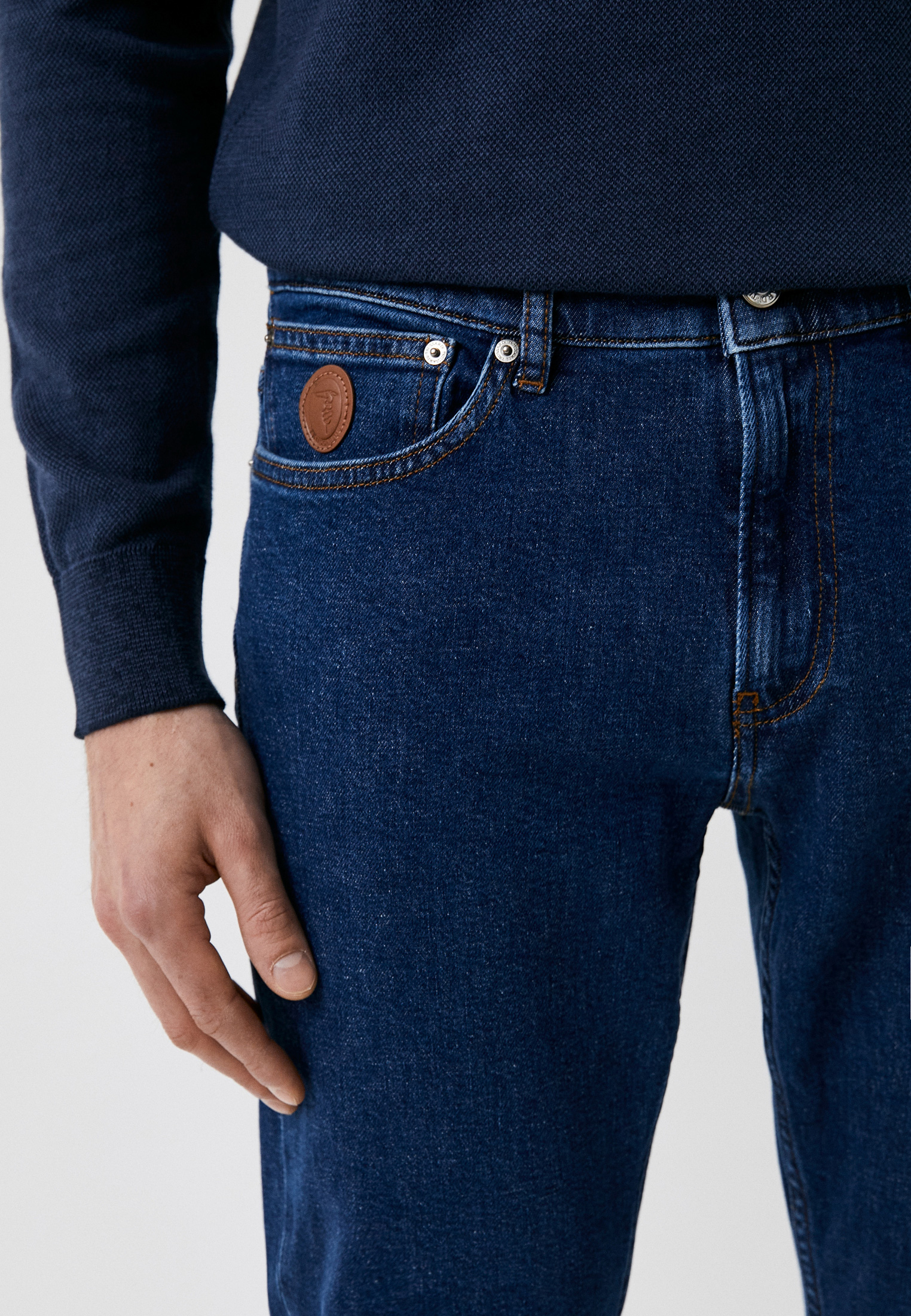 Мужские зауженные джинсы Trussardi (Труссарди) 52J00096-1T005752: изображение 4
