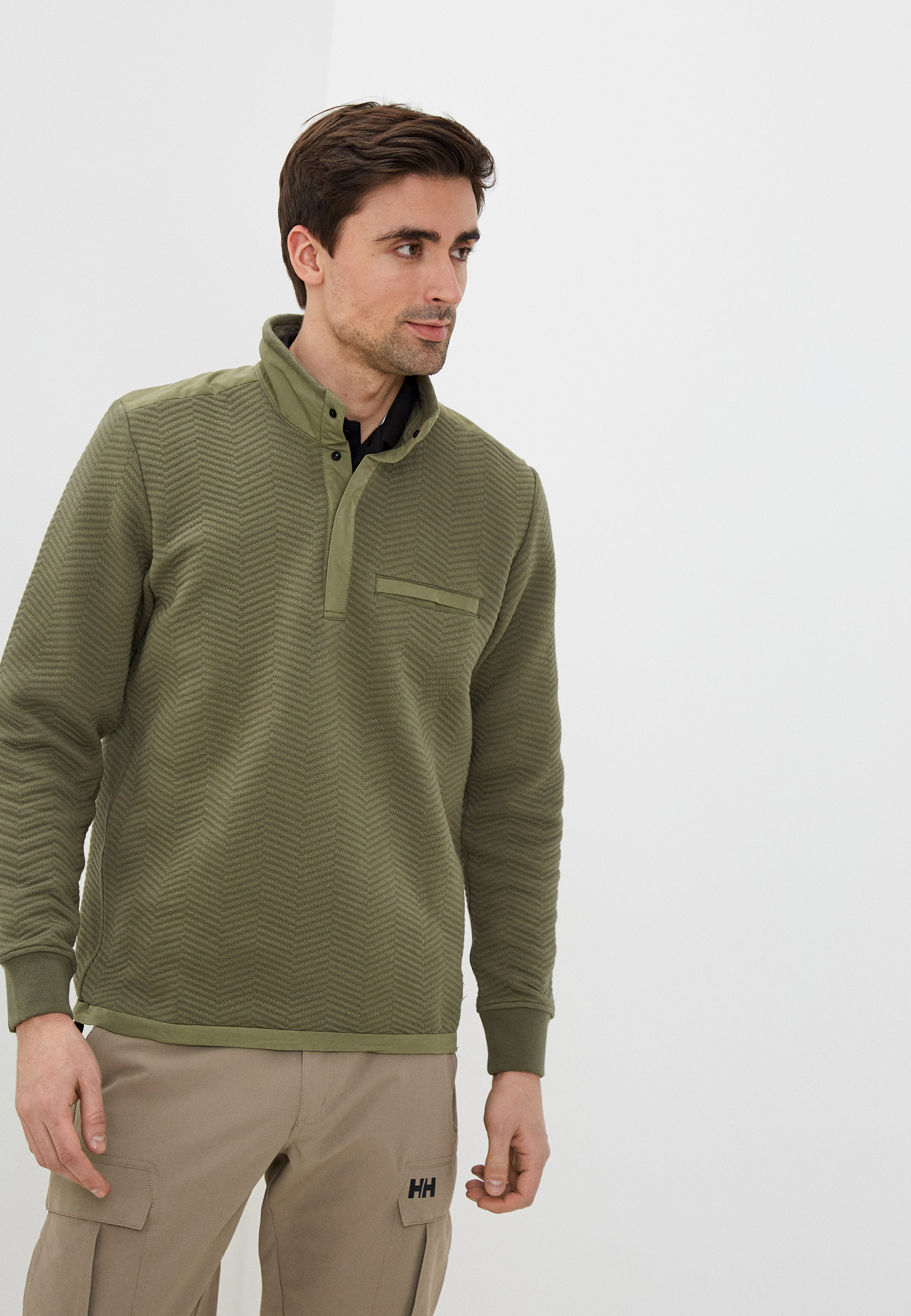 Толстовка мужская Helly Hansen (Хэлли Хэнсон) 63015 цвет хаки купить за ...