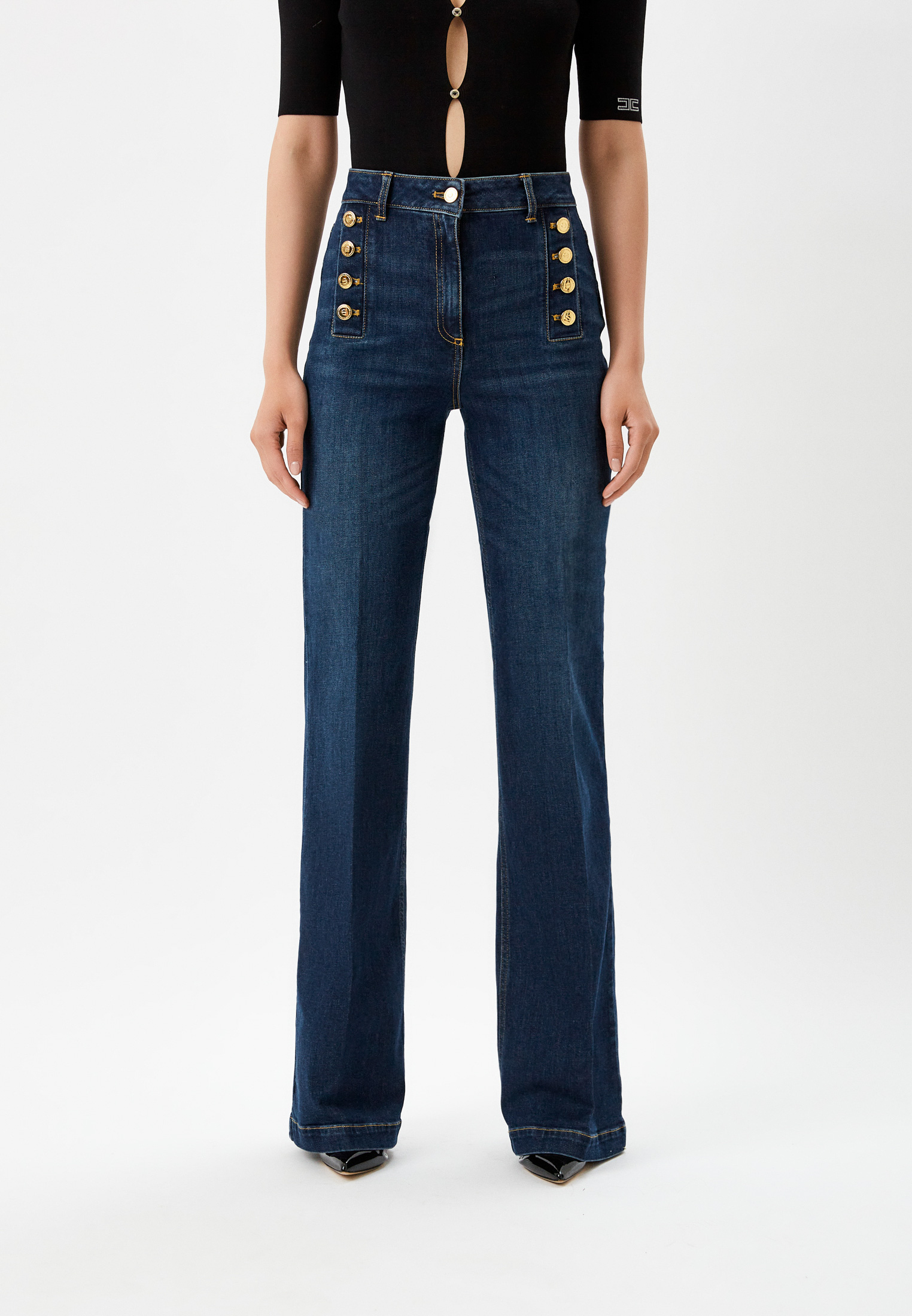 Широкие и расклешенные джинсы Elisabetta Franchi PJ54D26E2