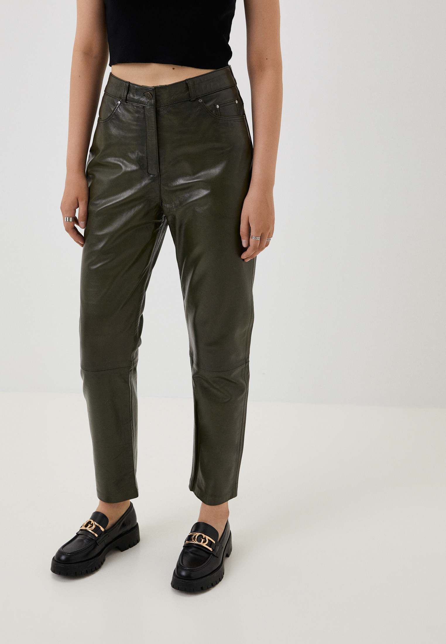 Кожаные брюки женские Basics & More BA1196129 купить за 26519 руб.