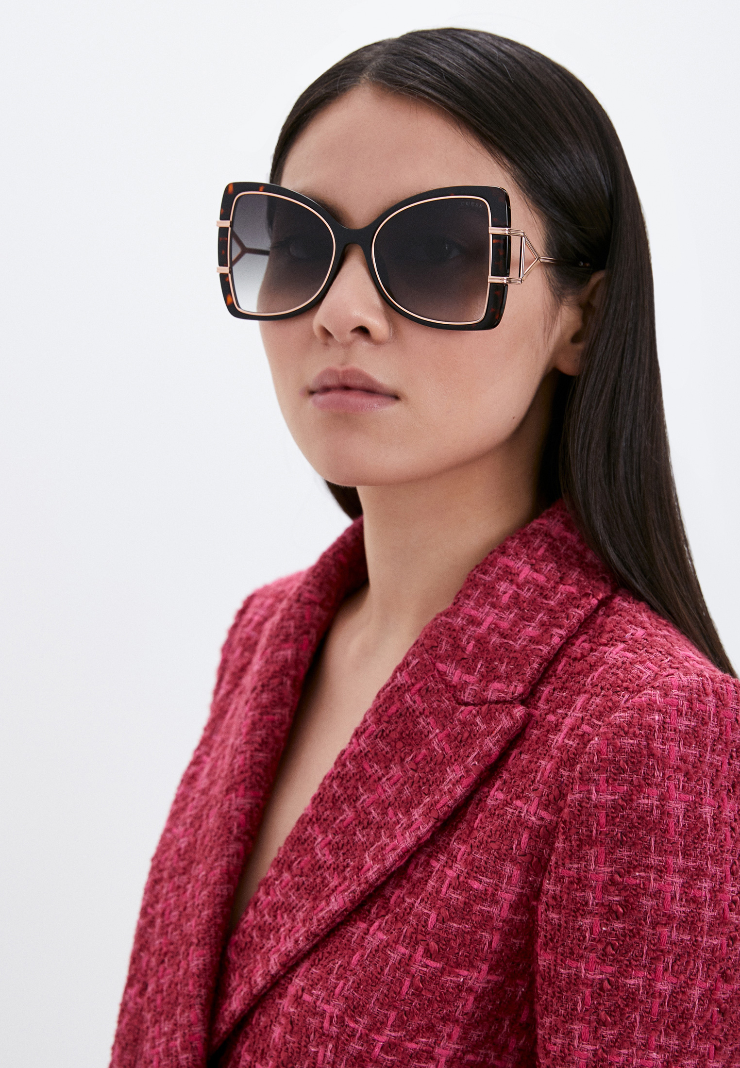 Женские солнцезащитные очки Guess (Гесс) GU 7853 52P 58 купить за 8200 руб.