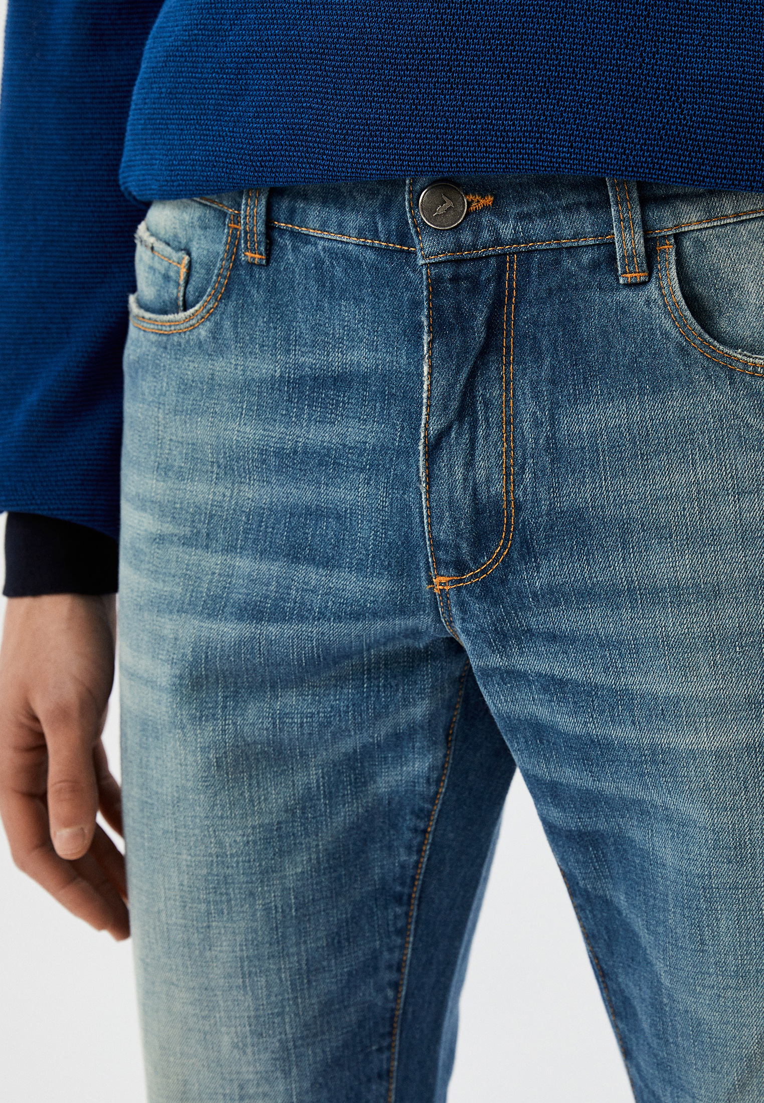 Мужские зауженные джинсы Trussardi (Труссарди) 32J901751Y092944: изображение 4