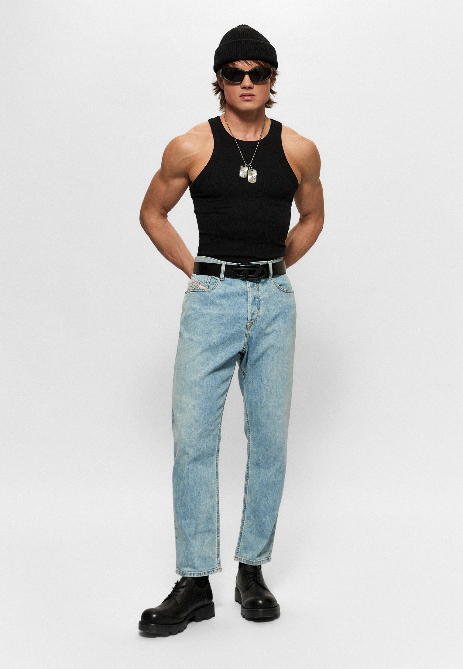 Мужские зауженные джинсы Diesel (Дизель) A035710GDAM: изображение 6