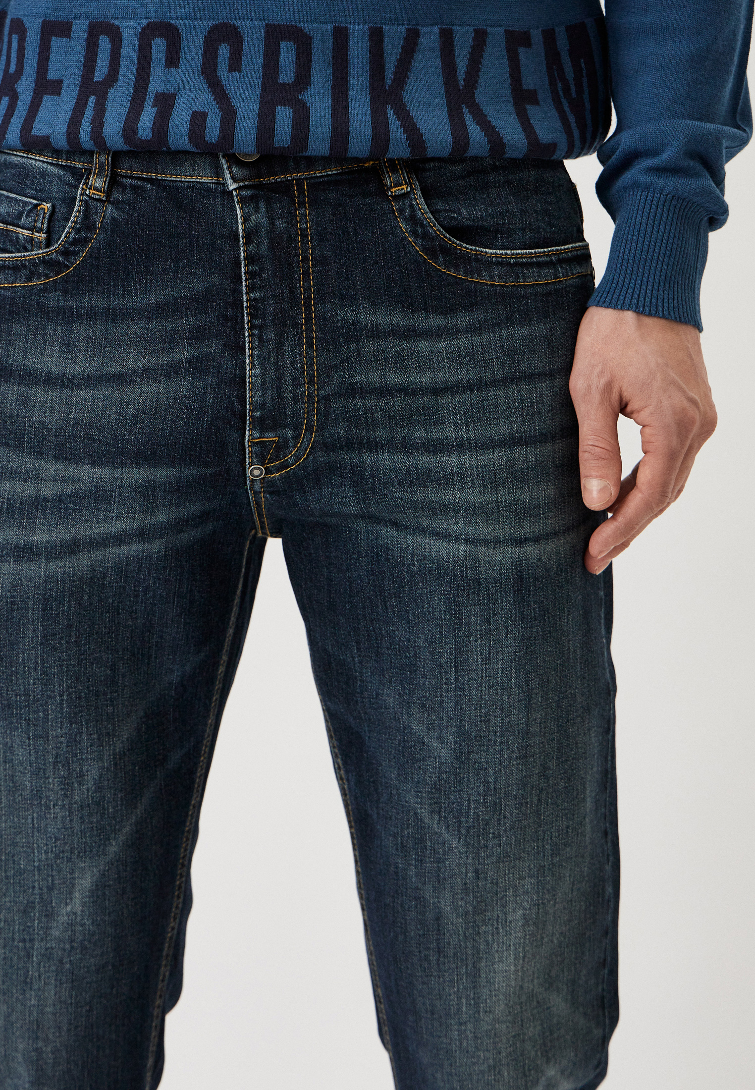 Мужские прямые джинсы Bikkembergs (Биккембергс) PBMD0007K0027: изображение 4