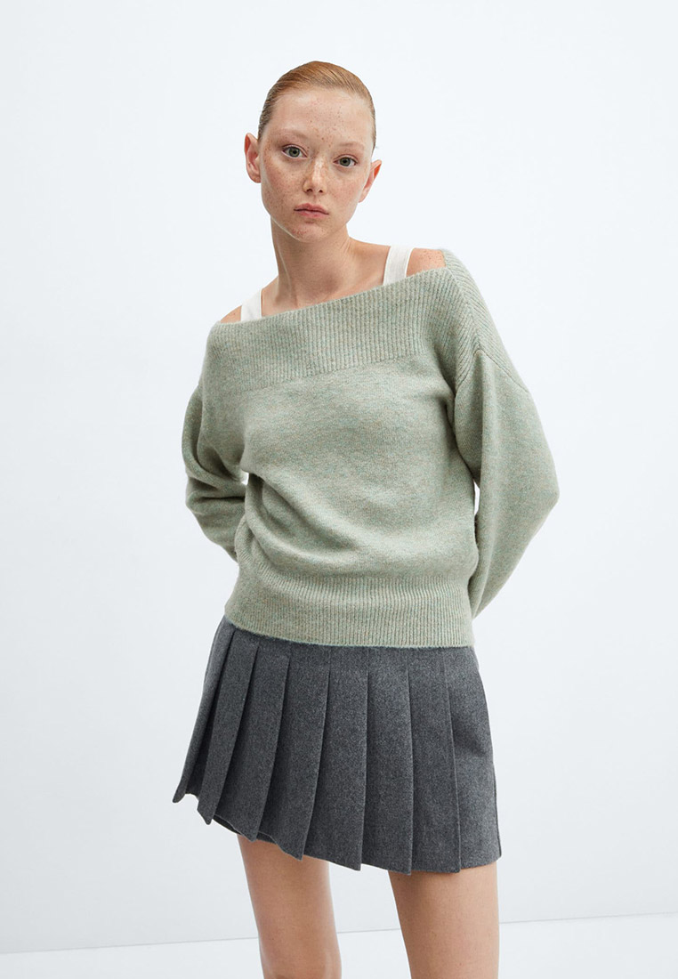 Джемпер женский Mango (Манго) 57007762 цвет зеленый купить за 5999 руб.
