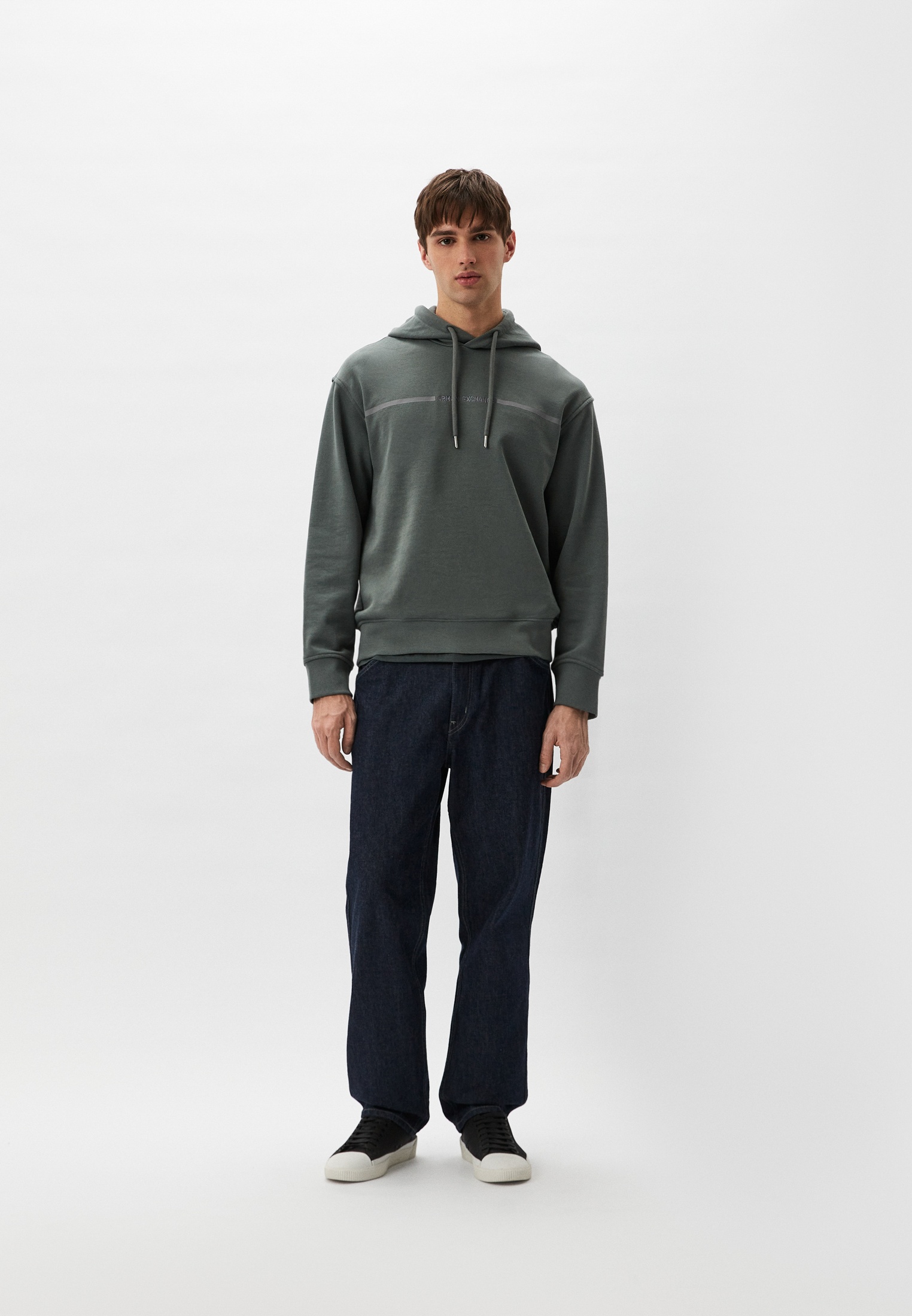 Мужские худи Armani Exchange 3DZMLF ZJ4XZ цвет зеленый купить за 8910 руб.