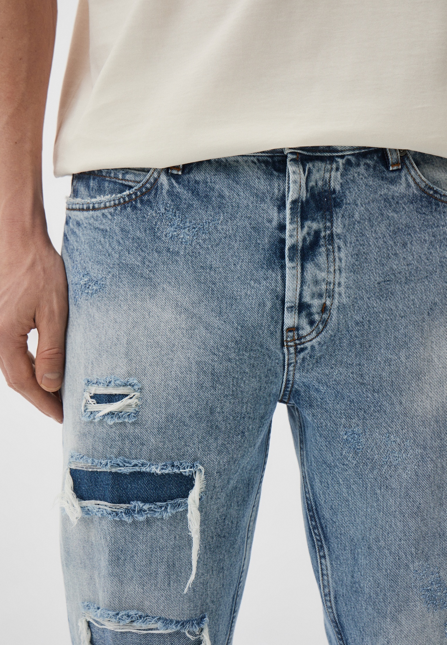 Мужские зауженные джинсы Hugo (Хуго) 50507489: изображение 8