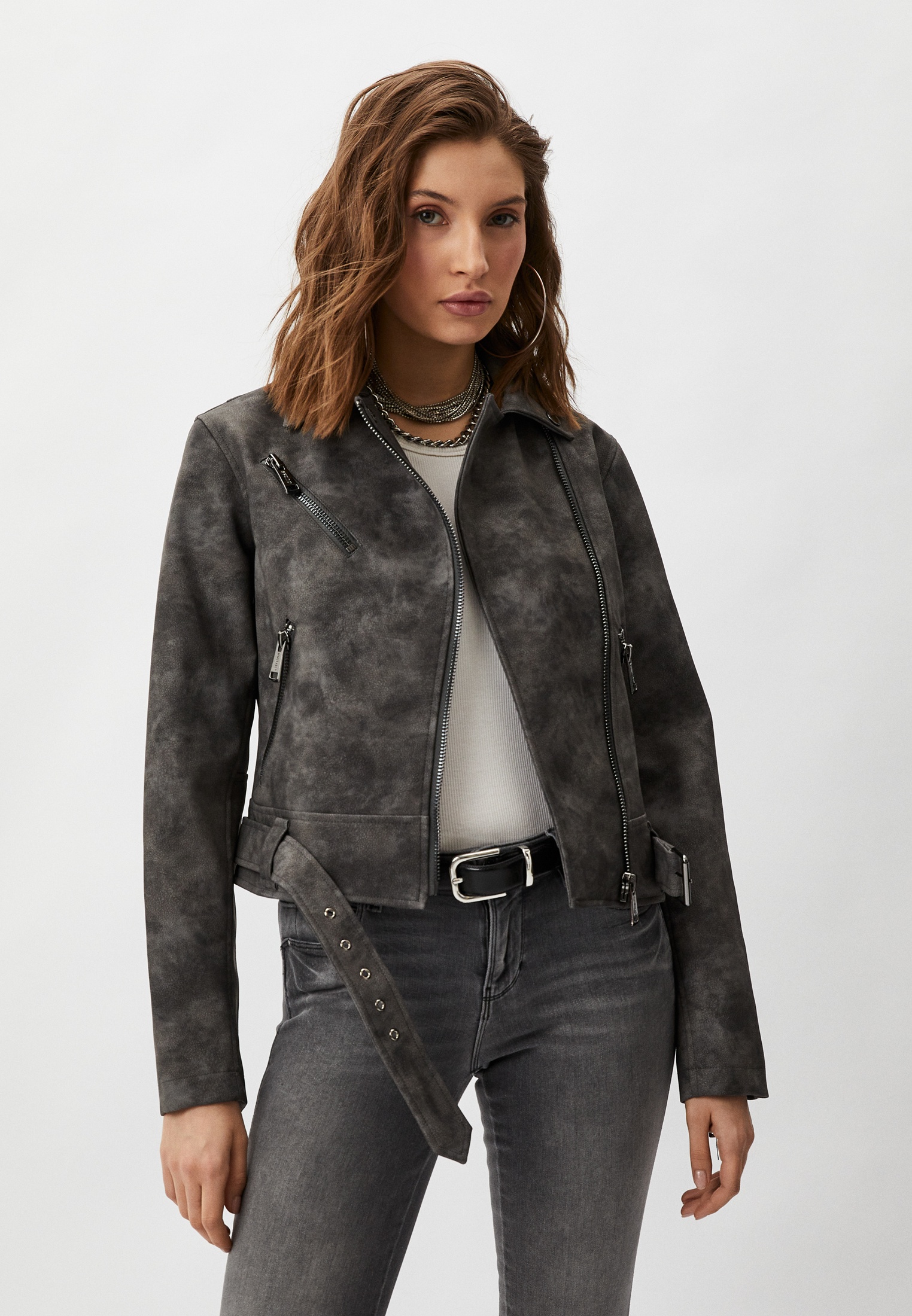 Кожаная куртка женская Guess (Гесс) W4GL19WG0Z0 купить за 12197 руб.