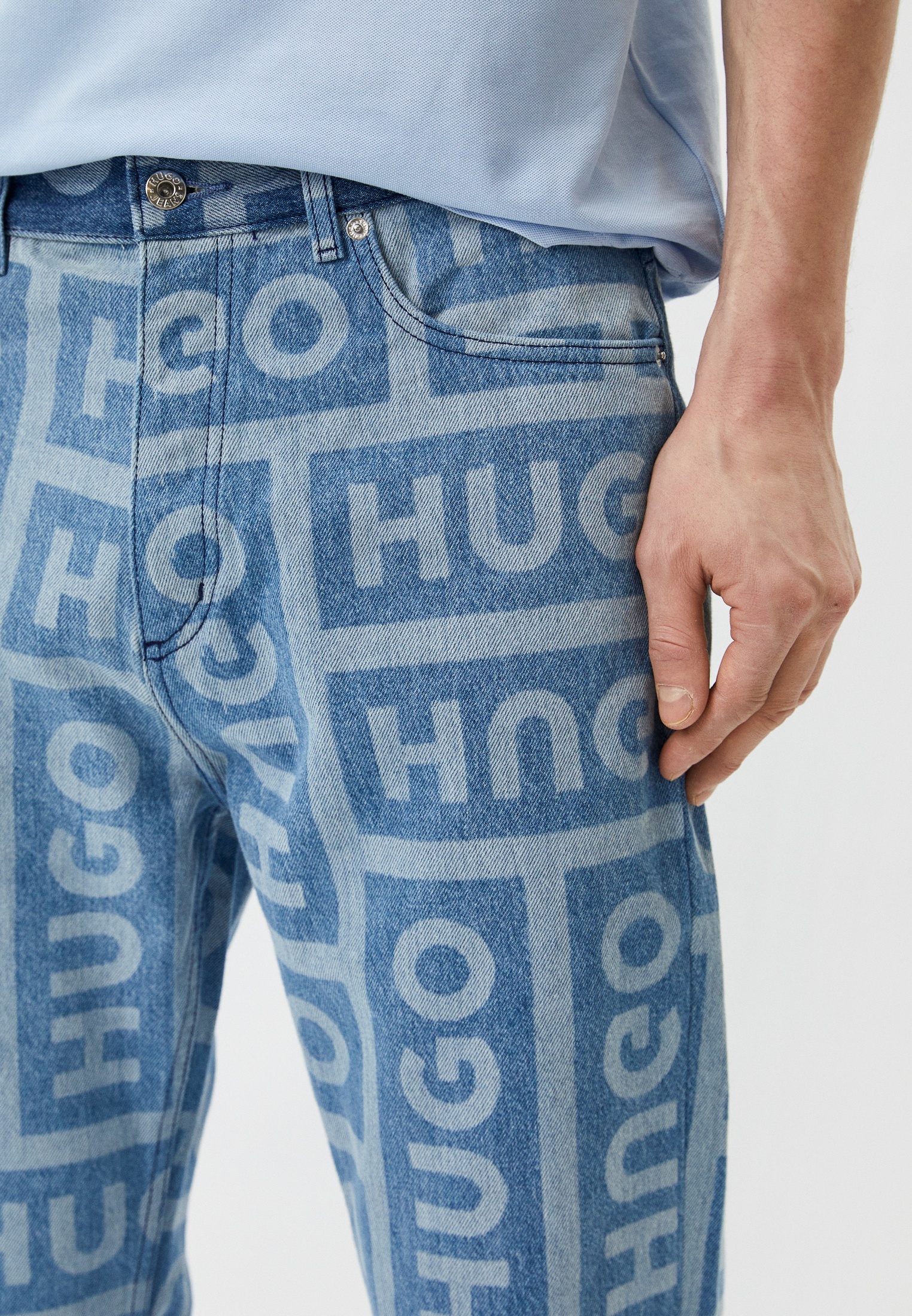 Мужские прямые джинсы Hugo (Хуго) 50513605: изображение 4