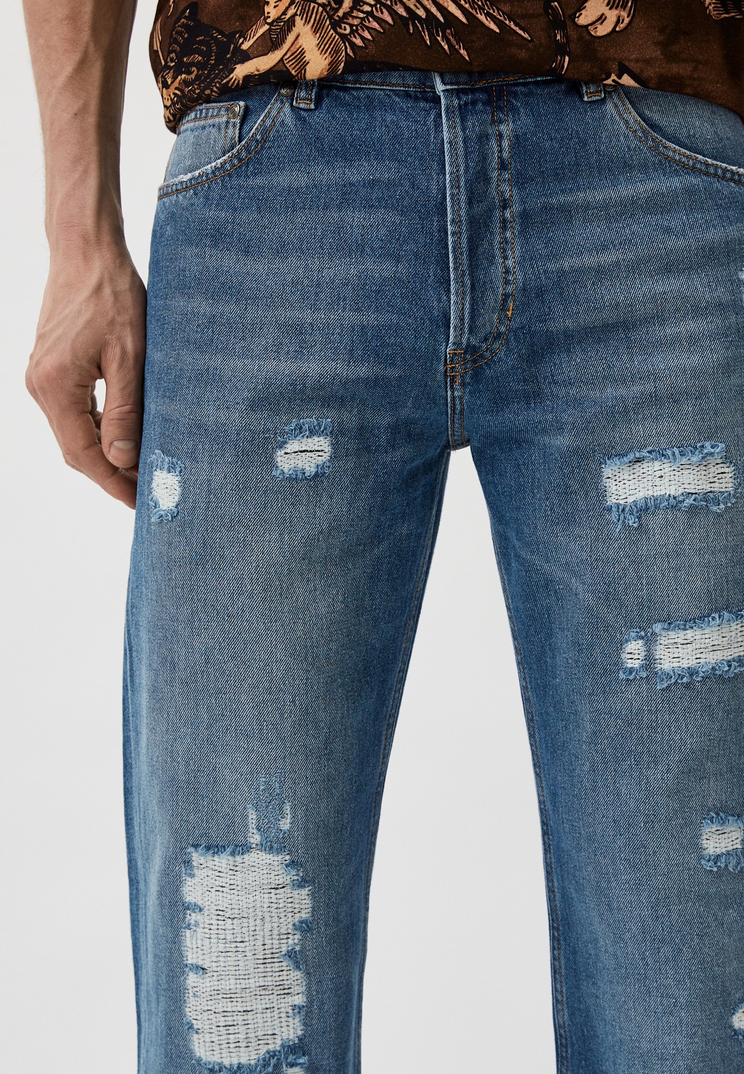 Мужские прямые джинсы Just Cavalli (Джаст Кавалли) 76OAB5R0DW079M30904: изображение 4