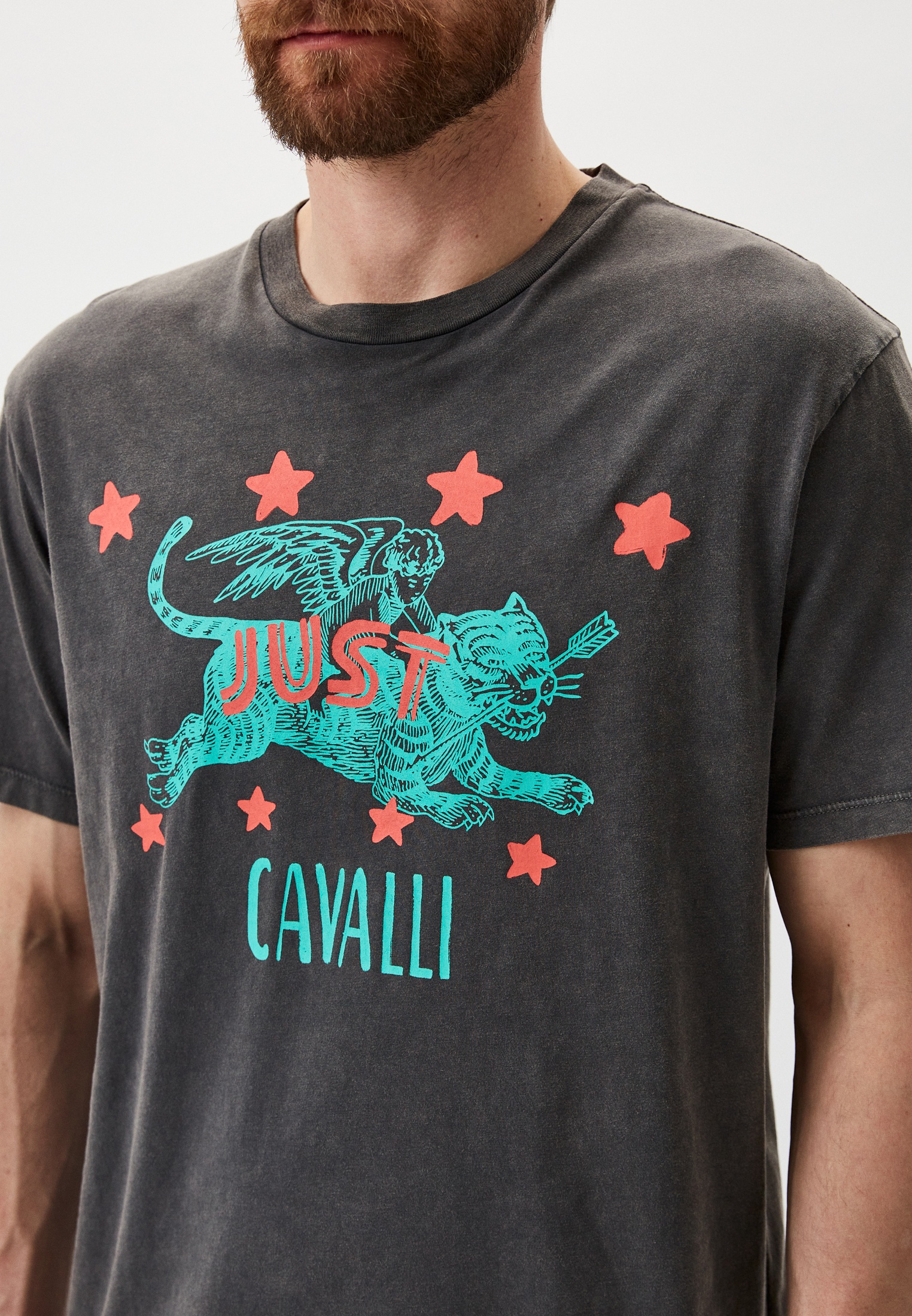 Мужская футболка Just Cavalli (Джаст Кавалли) 76OAHE04CJW13899: изображение 4