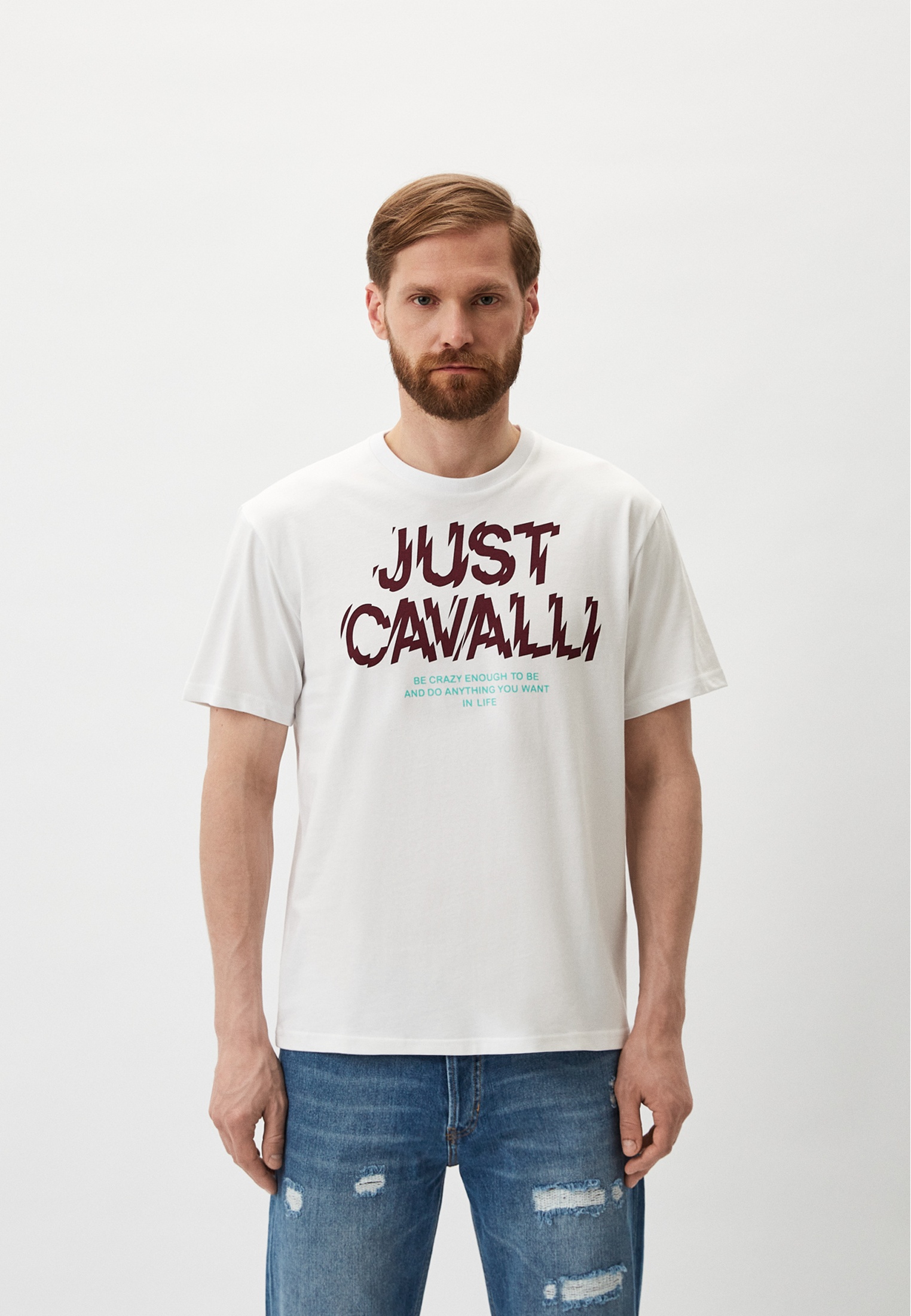 Мужская футболка Just Cavalli (Джаст Кавалли) 76OAHG07CJ318003