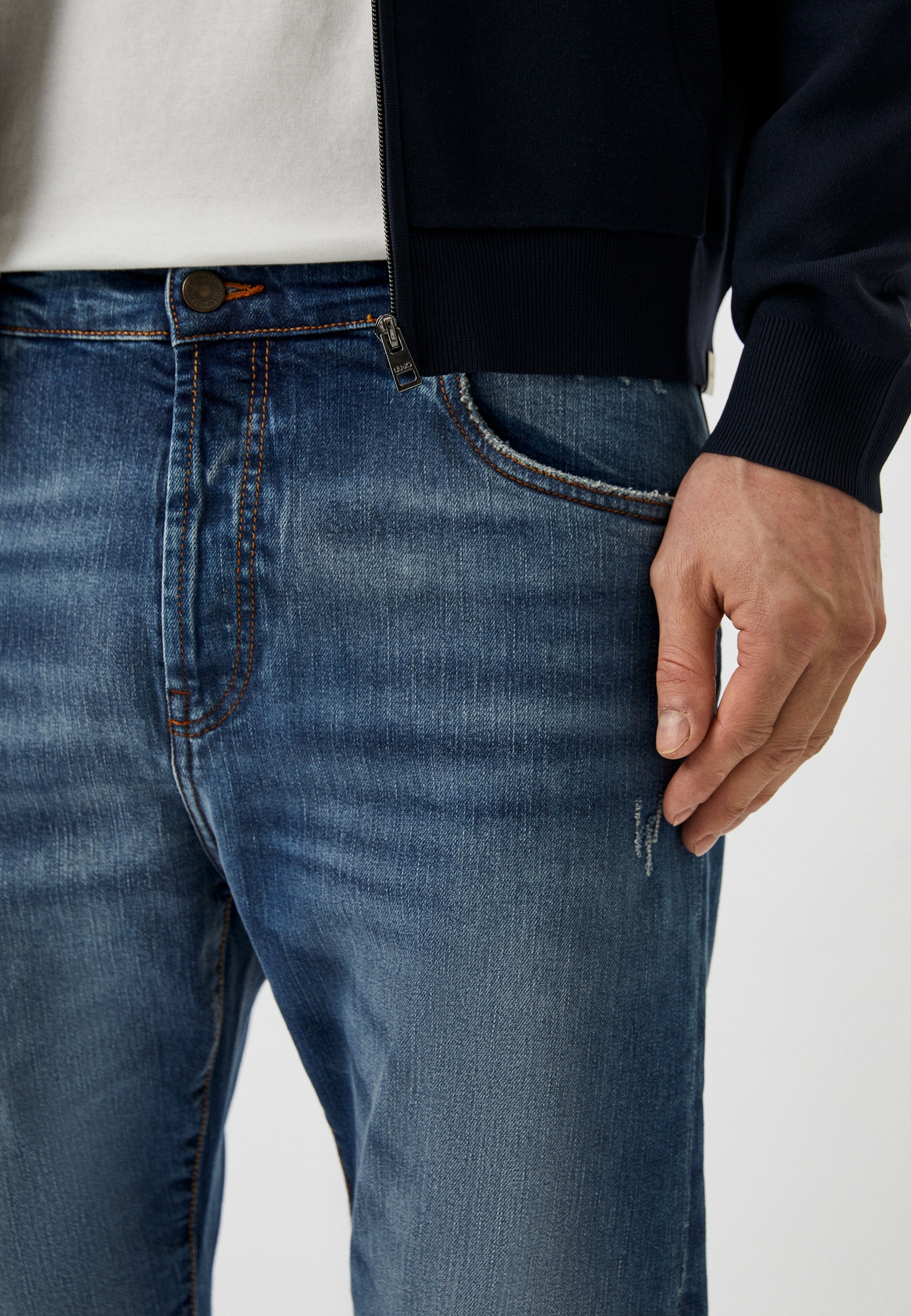 Мужские прямые джинсы Liu Jo Uomo (Лиу Джо Уомо) M124P304JOEMDBLUEST: изображение 4