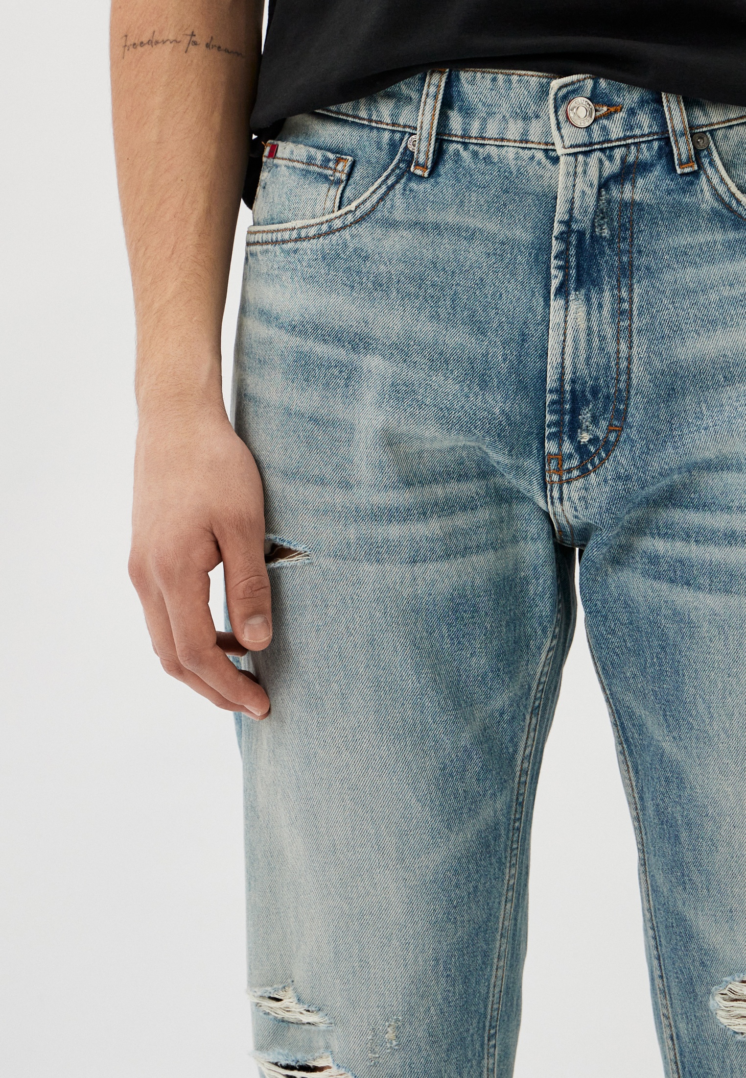 Мужские прямые джинсы Hugo (Хуго) 50511333: изображение 4