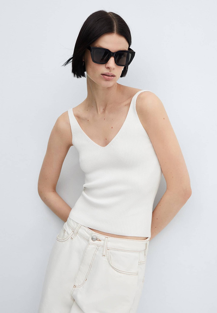 Топ женский Mango (Манго) 67080466 цвет белый купить за 2799 руб.