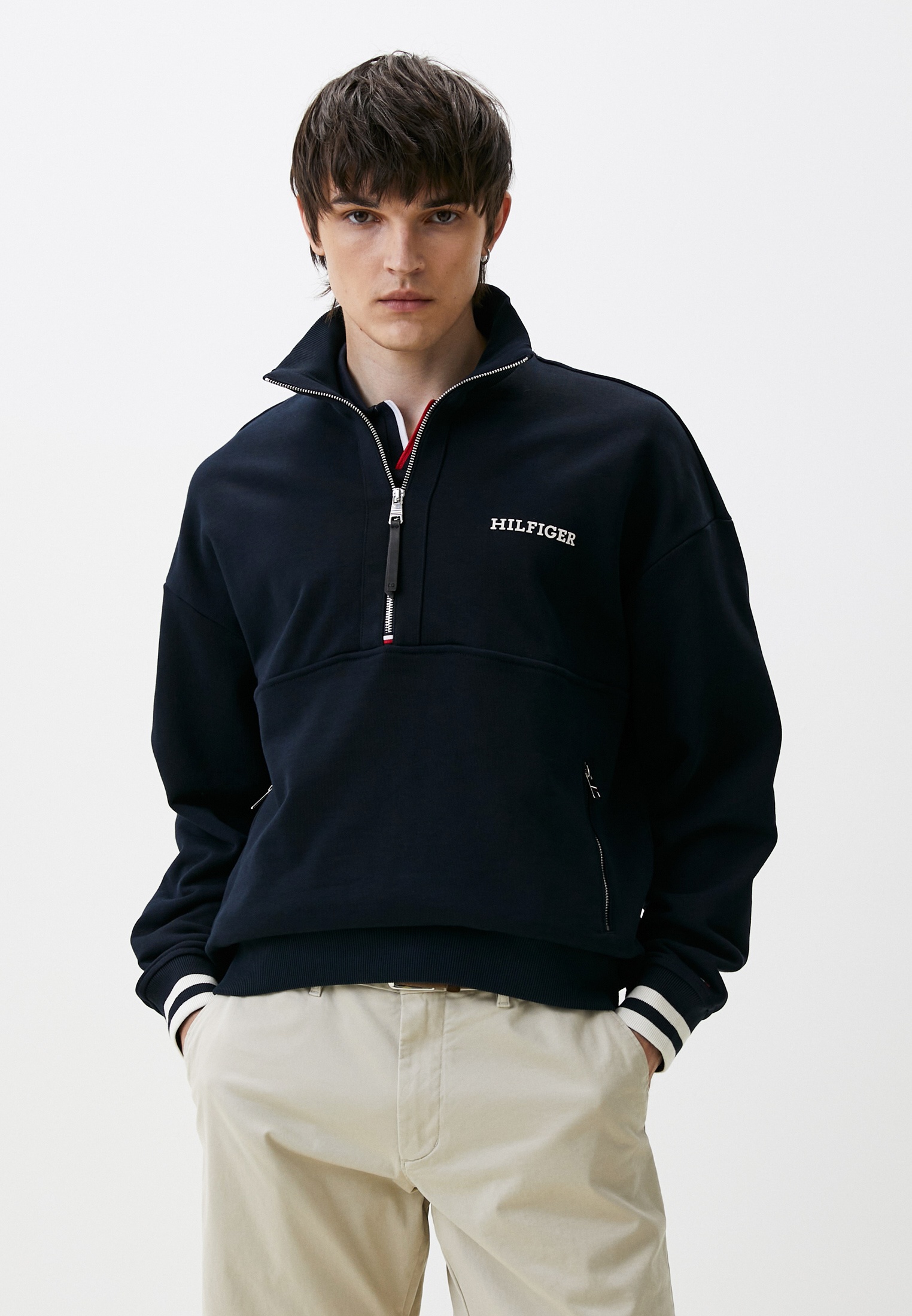 Олимпийка мужская Tommy Hilfiger (Томми Хилфигер) MW0MW34404 цвет синий ...
