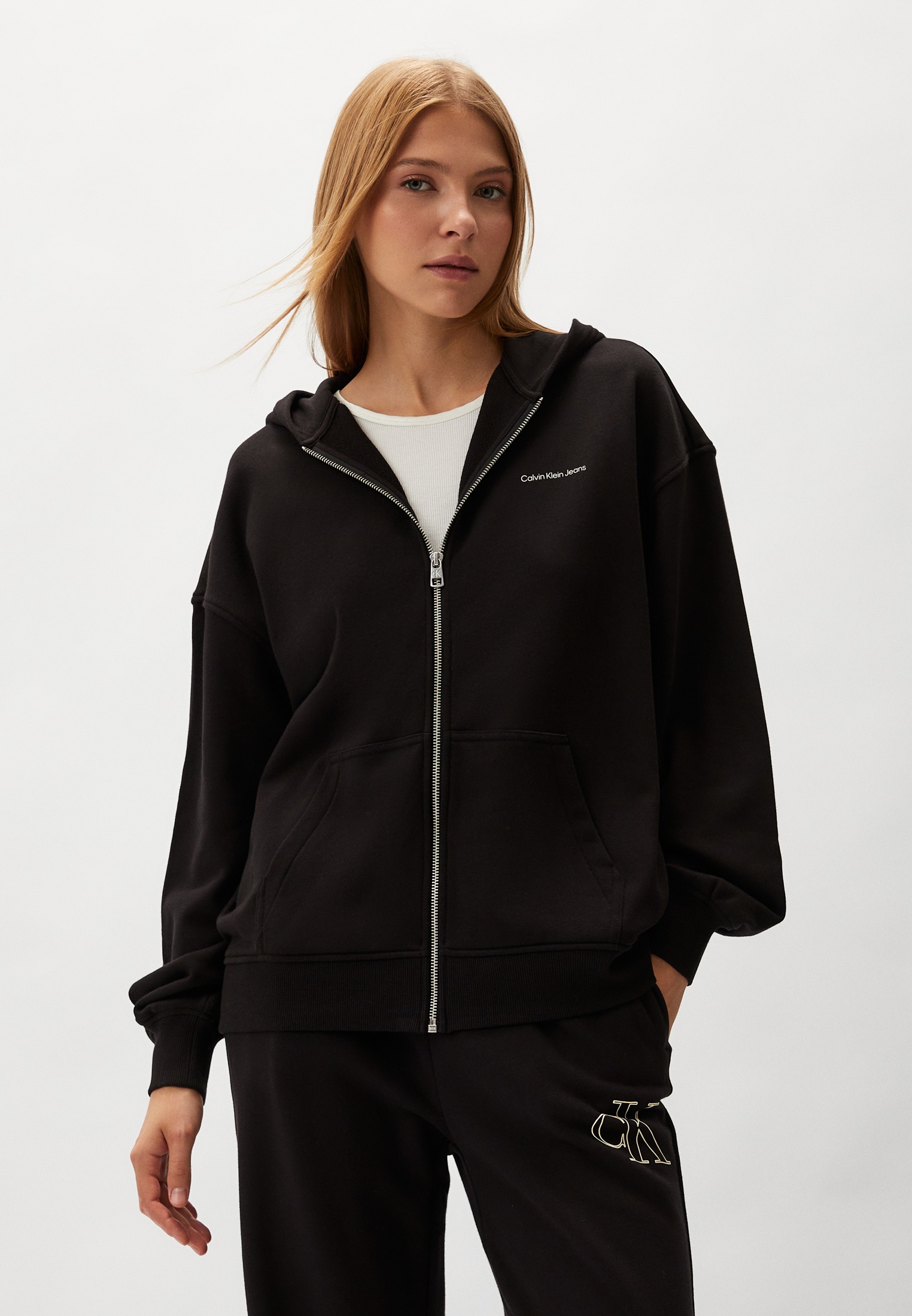 Толстовка женская Calvin Klein Jeans J20J223533 цвет черный купить за ...